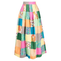 70s A.N.G.E.L.O. Vintage Cult multicolour patchwork design high waist midi skirt