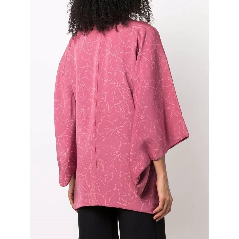 70s A.N.G.E.L.O. Vintage cult pink silk japanese short kimono In Excellent Condition For Sale In Lugo (RA), IT