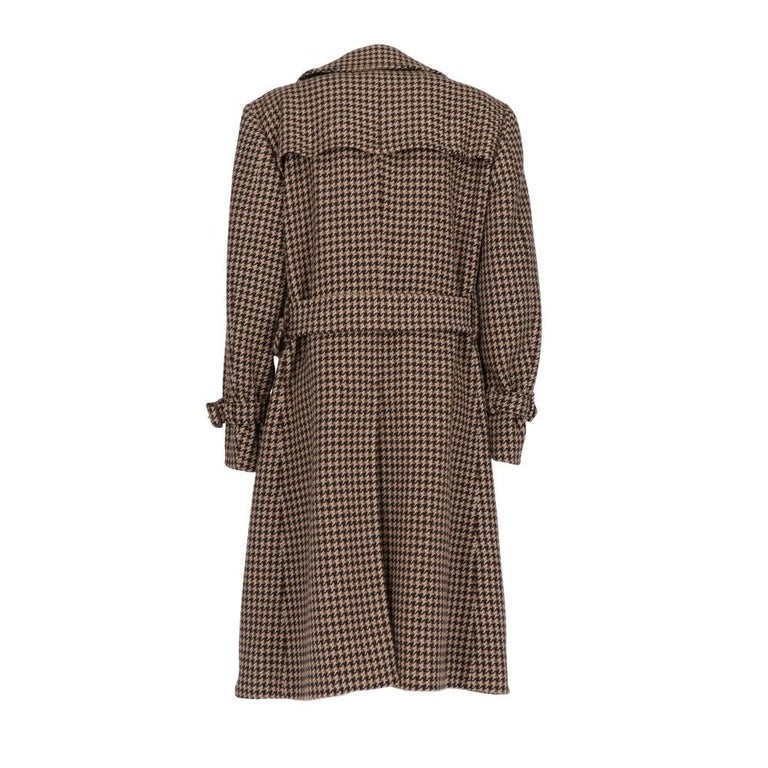 70s Aquascutum Vintage multicolor wool coat with houndstooth pattern at  1stDibs