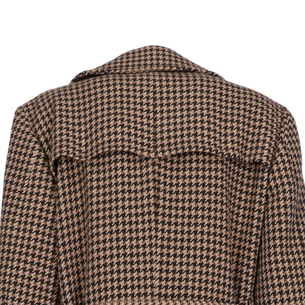 Brown 70s Aquascutum Vintage multicolor wool coat with houndstooth pattern