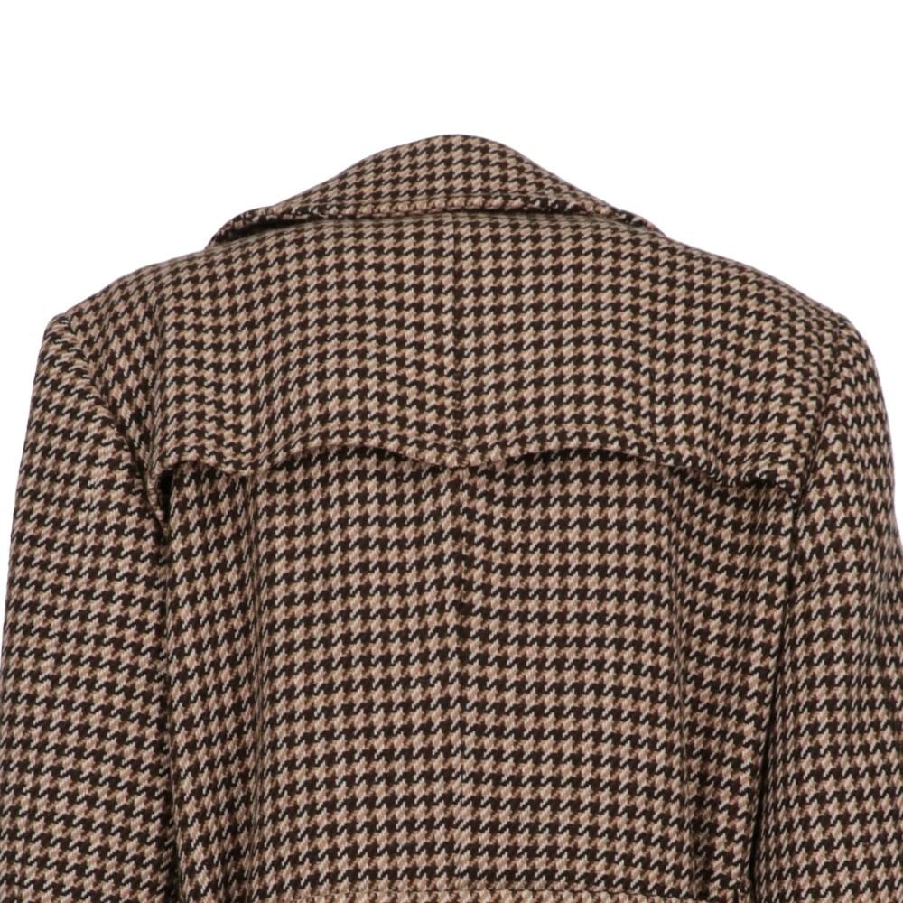 70er Aquascutum Vintage Mehrfarbiger Wollmantel mit Hahnentrittmuster 1
