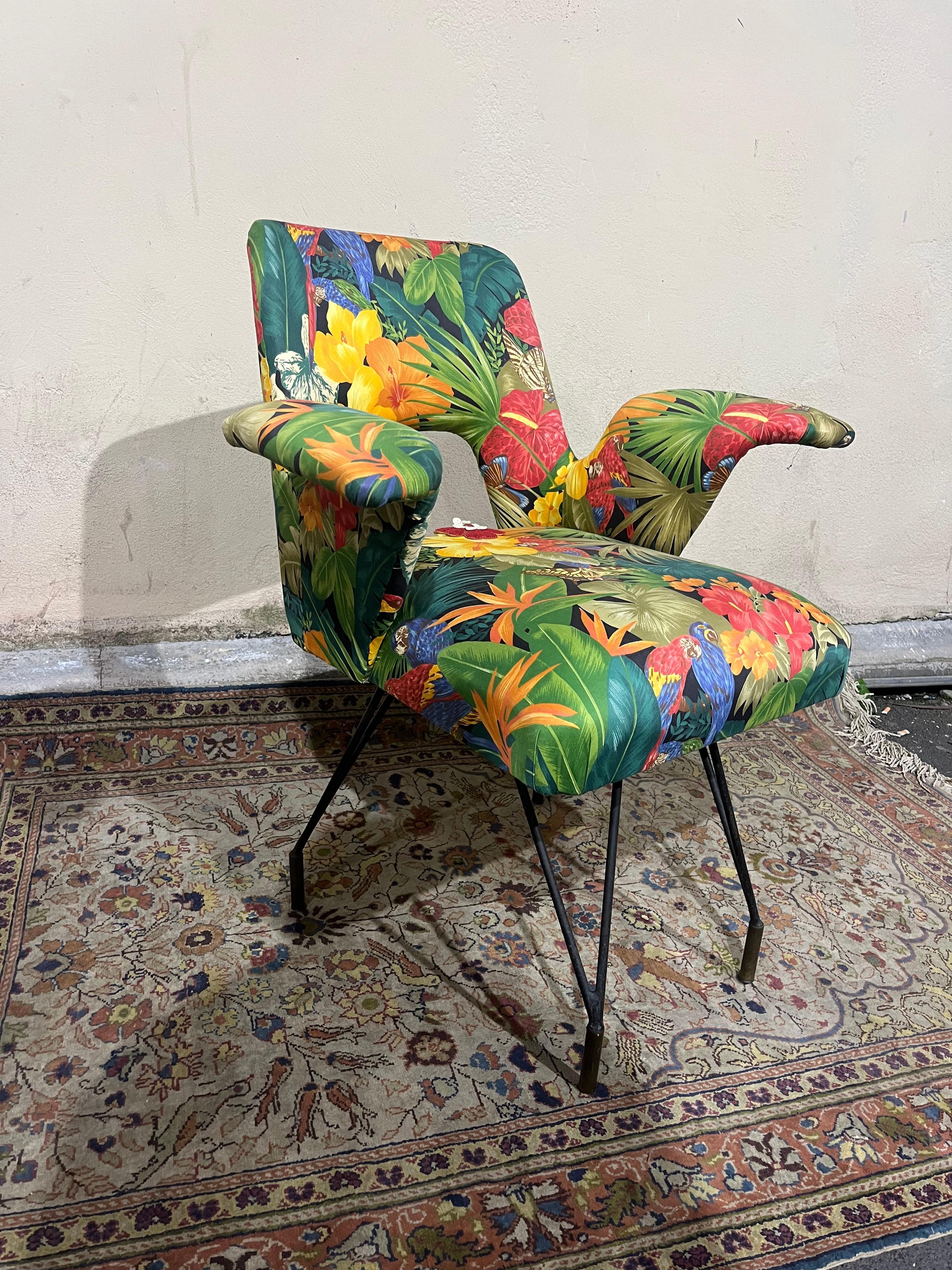 sillón de los años 70 de Gastone Rinaldi Latón en venta