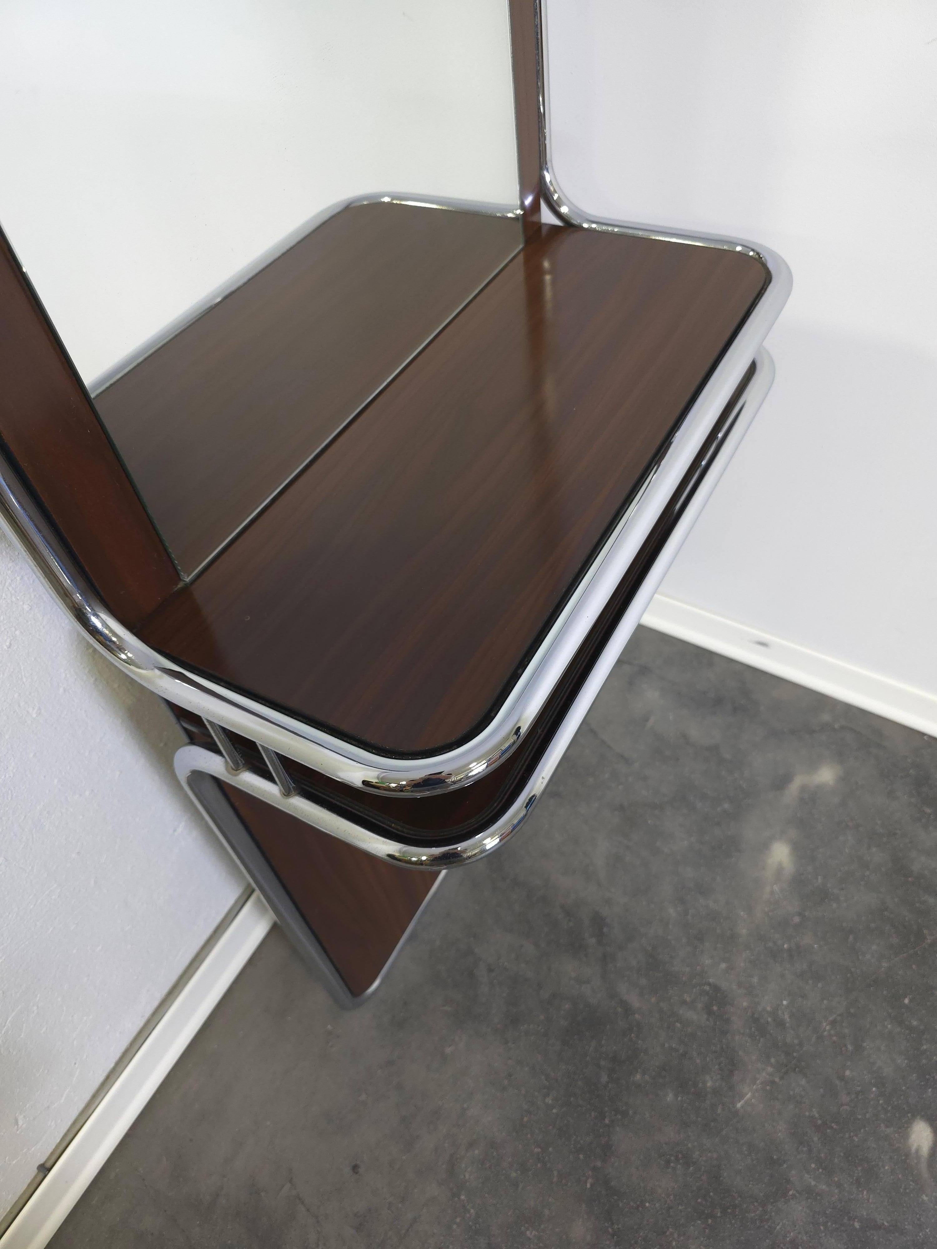 Specchio BAUHAS anni '70 con Noce in vendita 5