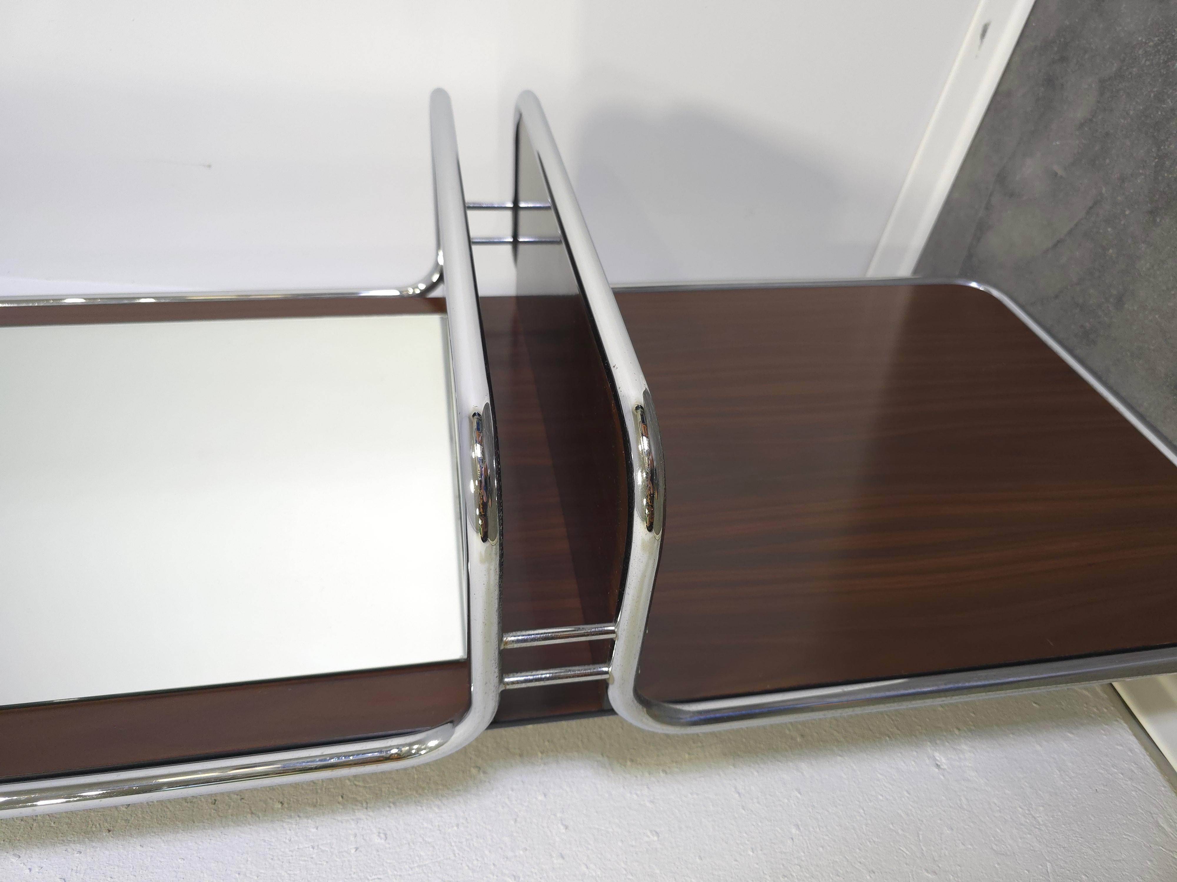 Specchio BAUHAS anni '70 con Noce in vendita 8