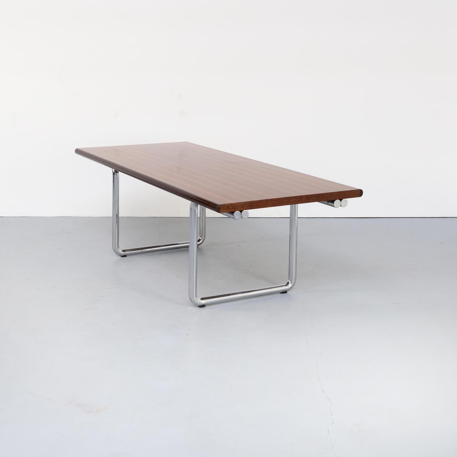 Veneer 1970s Bauhaus Style Executive Desk Table For Sale
