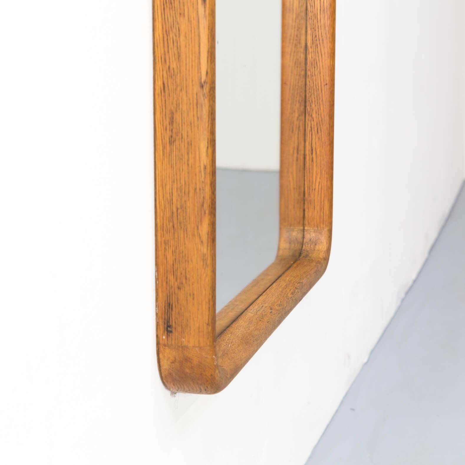 1970s Beautiful Designed Mirror with Oak Wooden Frame 3