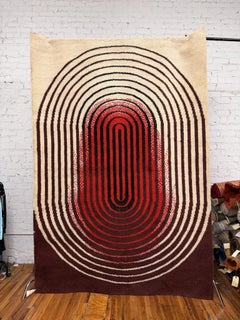 70's Bic Belgium, Thumbprint, UNUSED, Danish Rya Rug, Modern Mid Century, Wool
