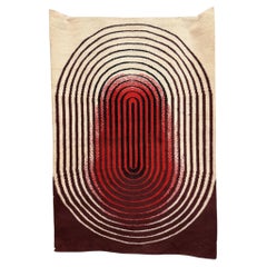70's Bic Belgium, Thumbprint, UNUSED, Danish Rya Rug, Modern Mid Century, Wool