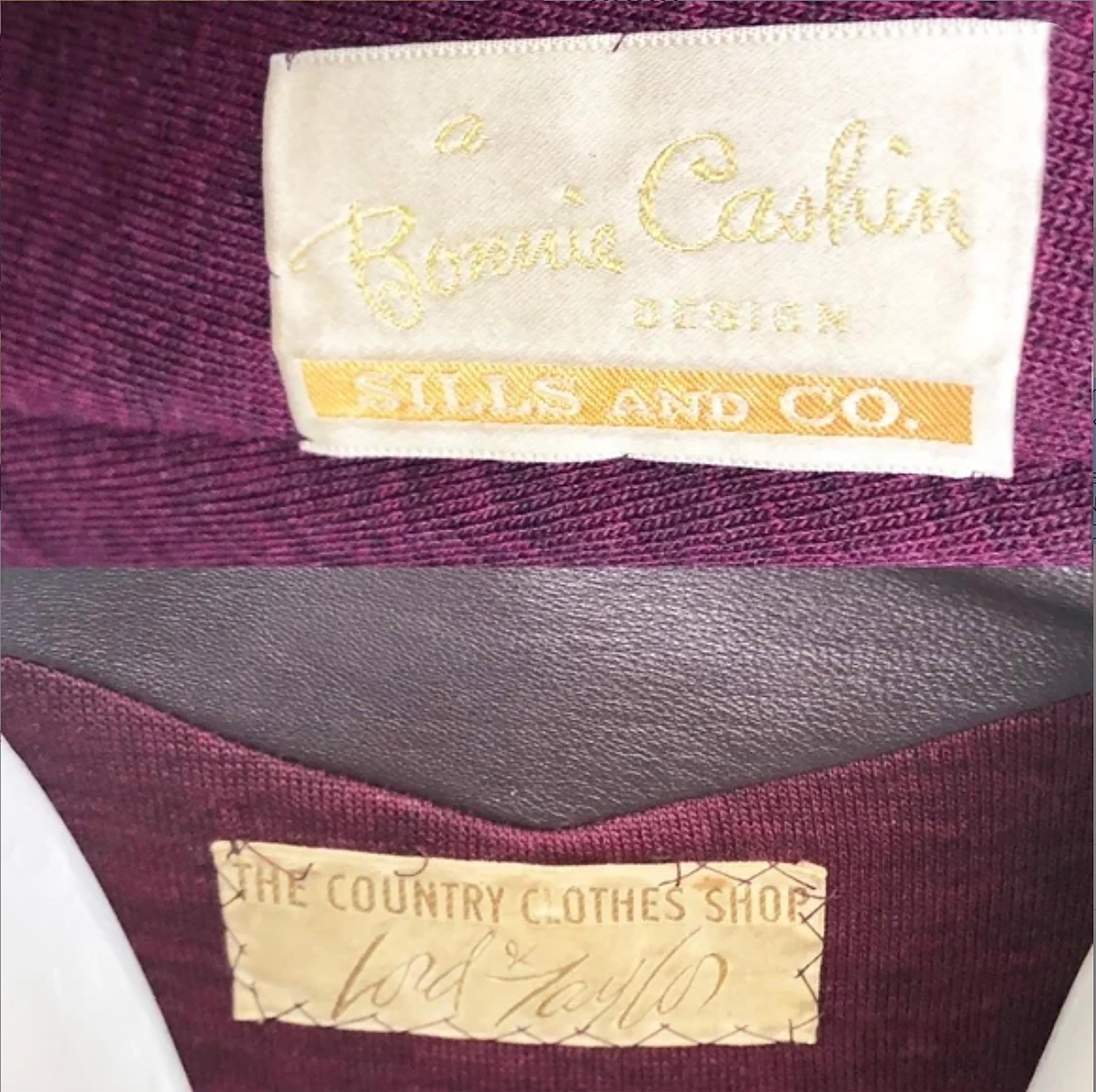70er Bonnie Cashin for Sills Mantel Burgund Lederbeutel Taschen Lord & Taylor im Angebot 5