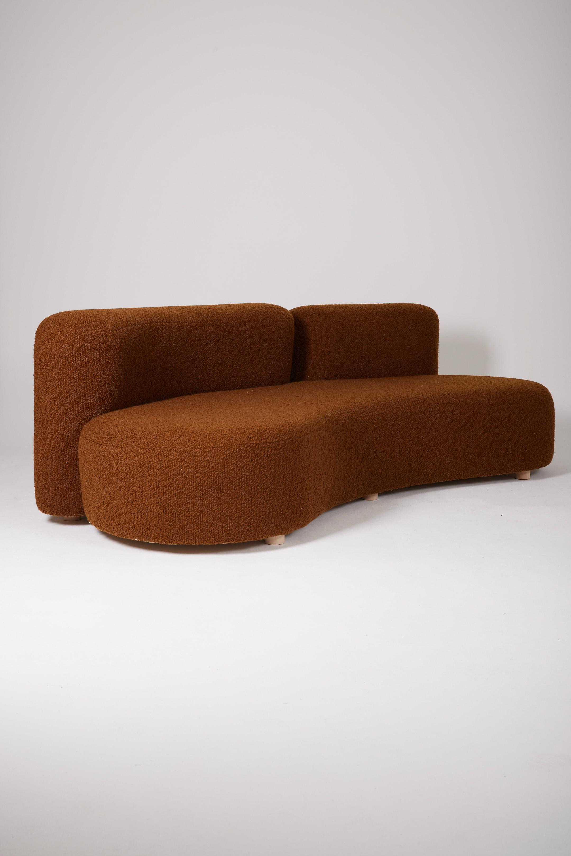 70's Bouclé 3-seater sofa For Sale 6