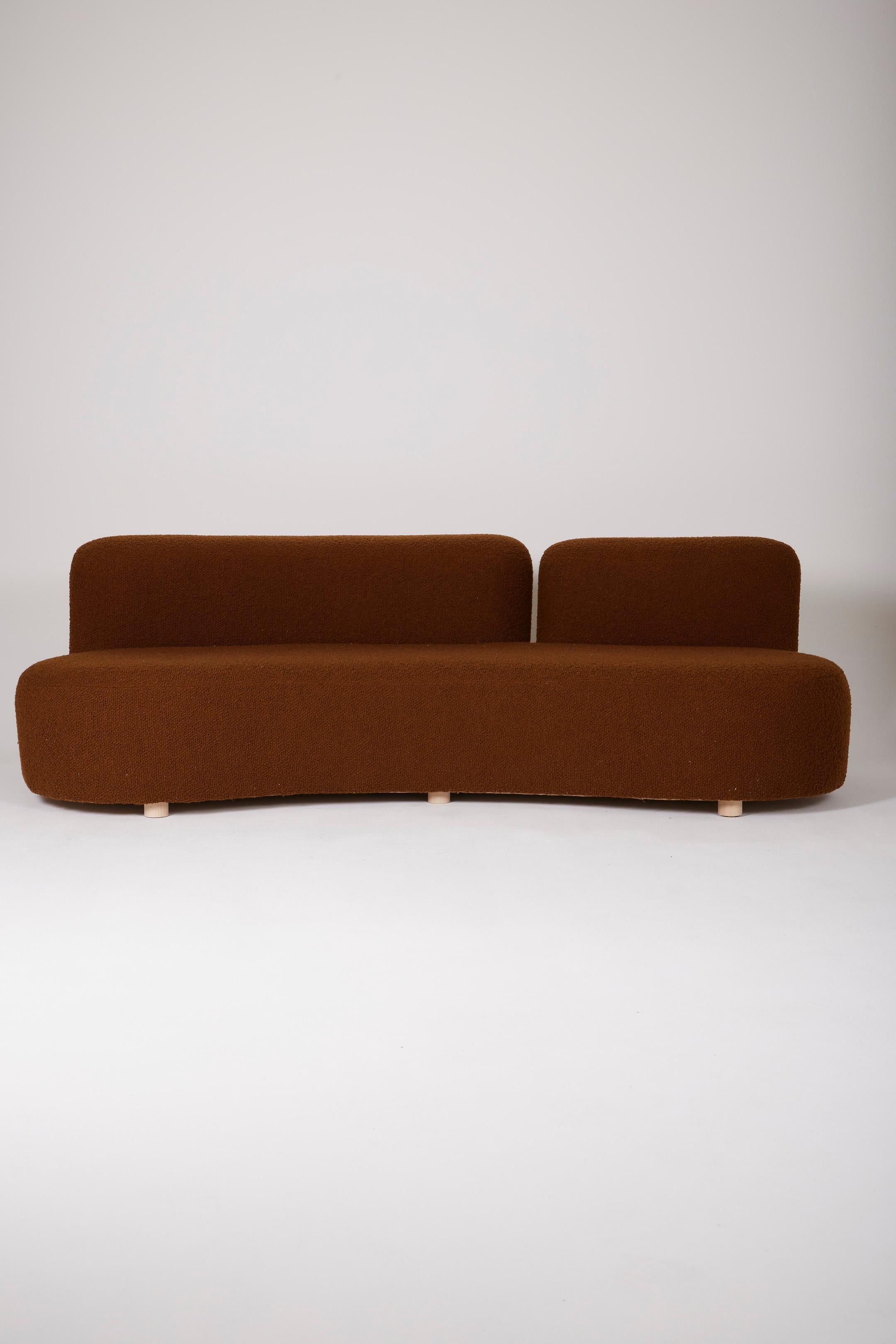 70's Bouclé 3-seater sofa For Sale 9