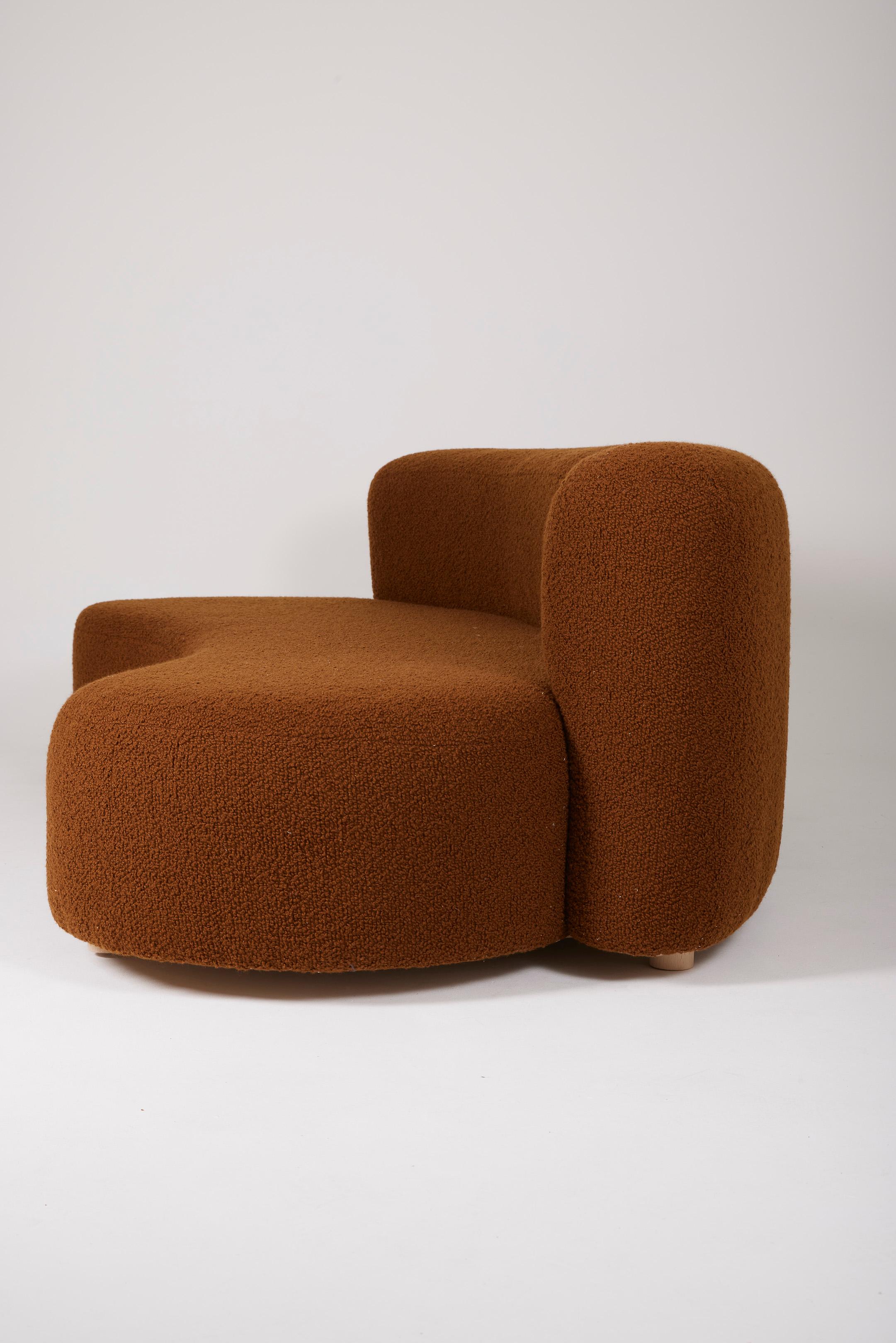 Textile 70's Bouclé 3-seater sofa For Sale