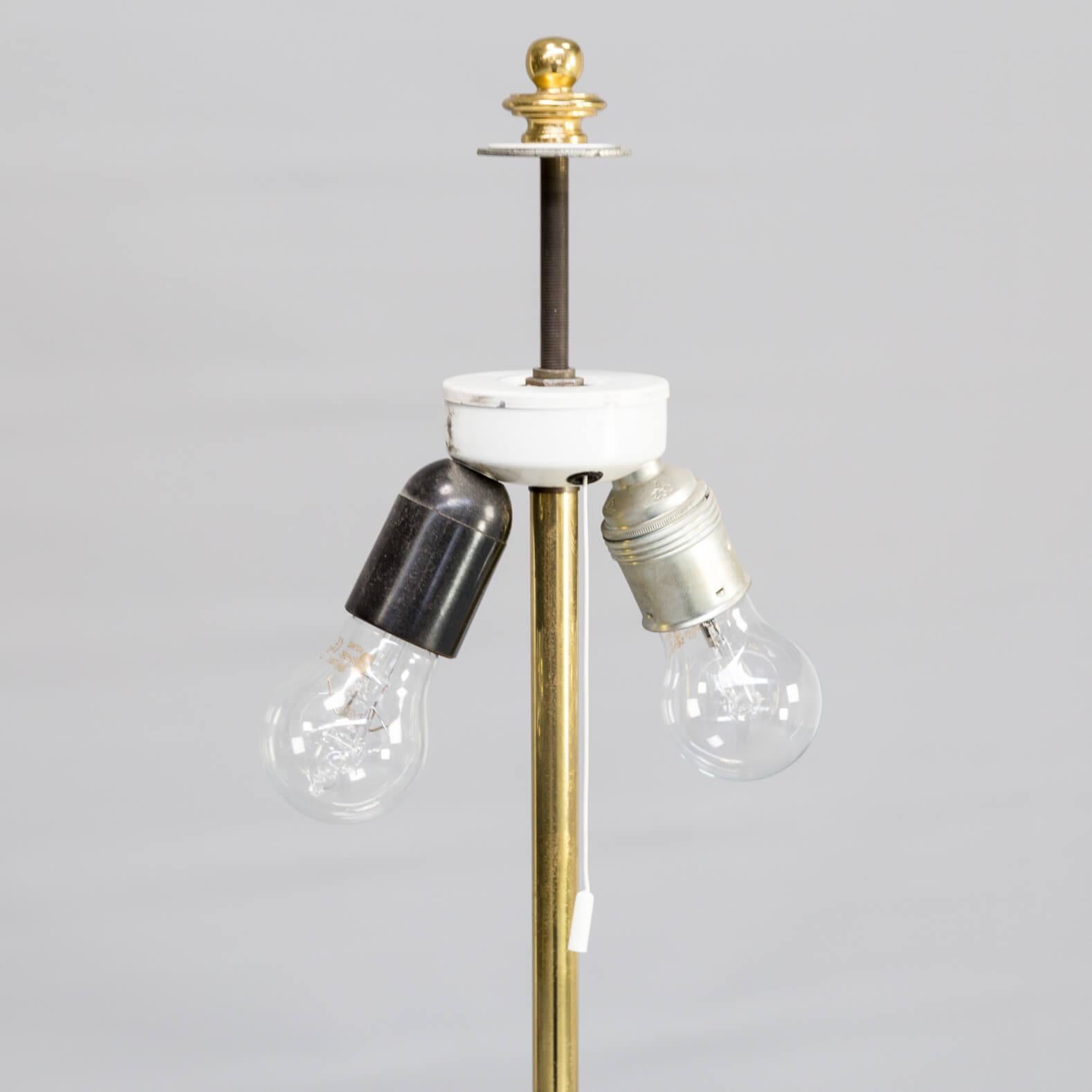 1970s Brass Floorlamp Foot for Kaiser Leuchten, Double Switch For Sale 1