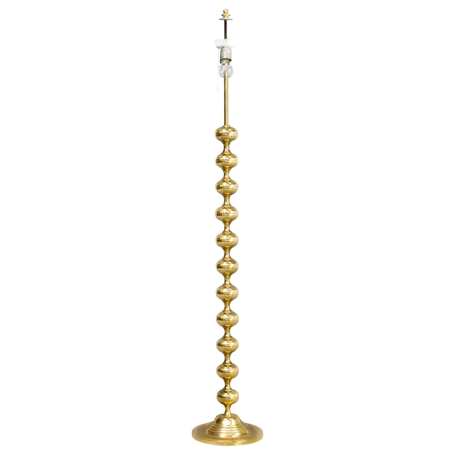 1970s Brass Floorlamp Foot for Kaiser Leuchten, Double Switch For Sale