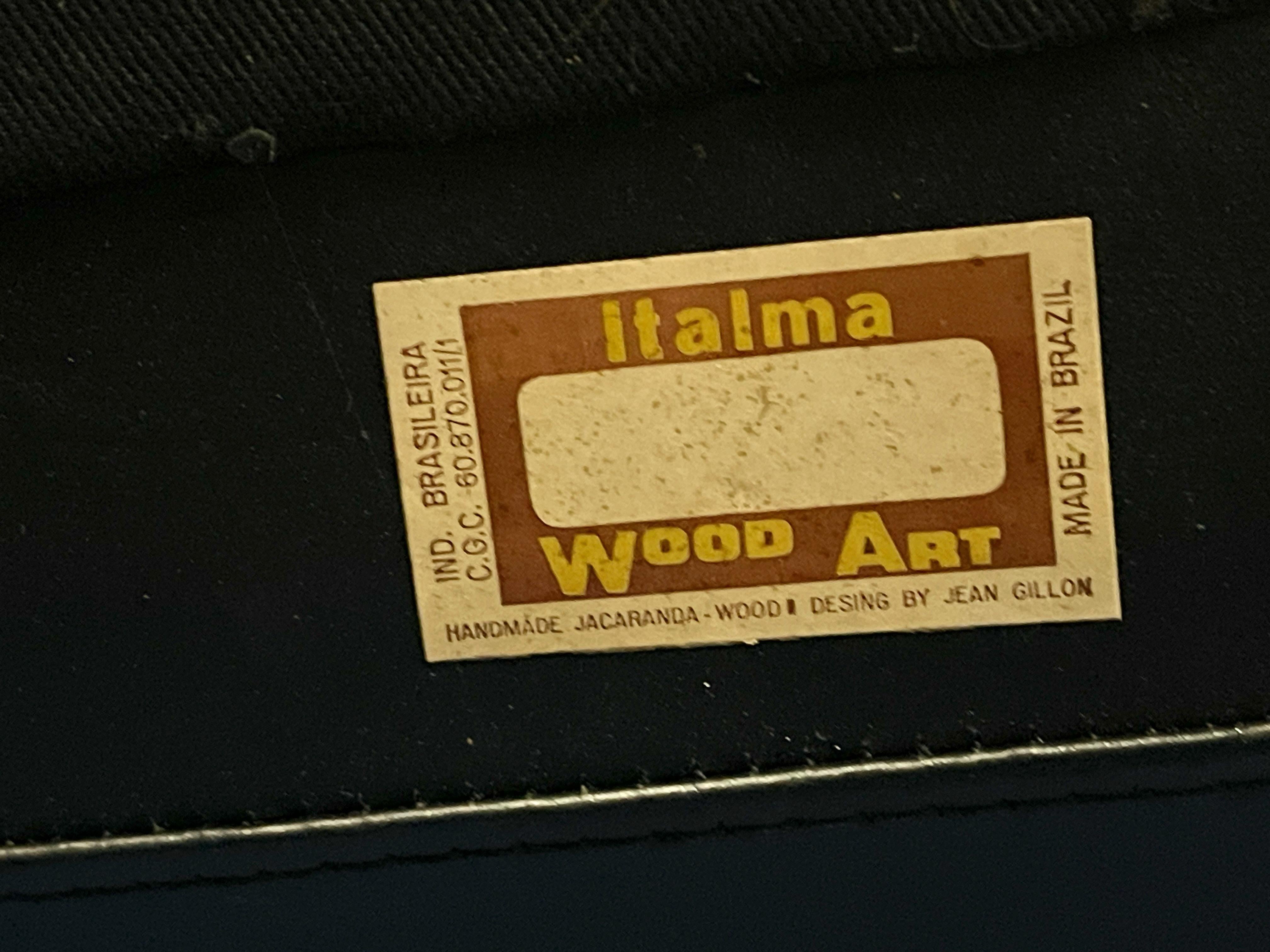 Sillas de oficina brasileñas de cuero negro y cromo de los años 70 por Jean Gillon para Italma en venta 2