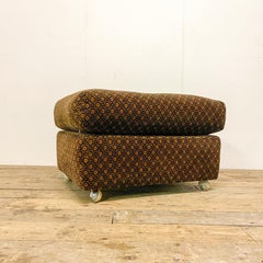 70’s Brown Patterned Pouffe Footstool
