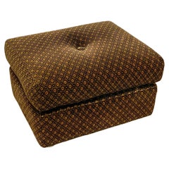 70’s Brown Patterned Pouffe Footstool