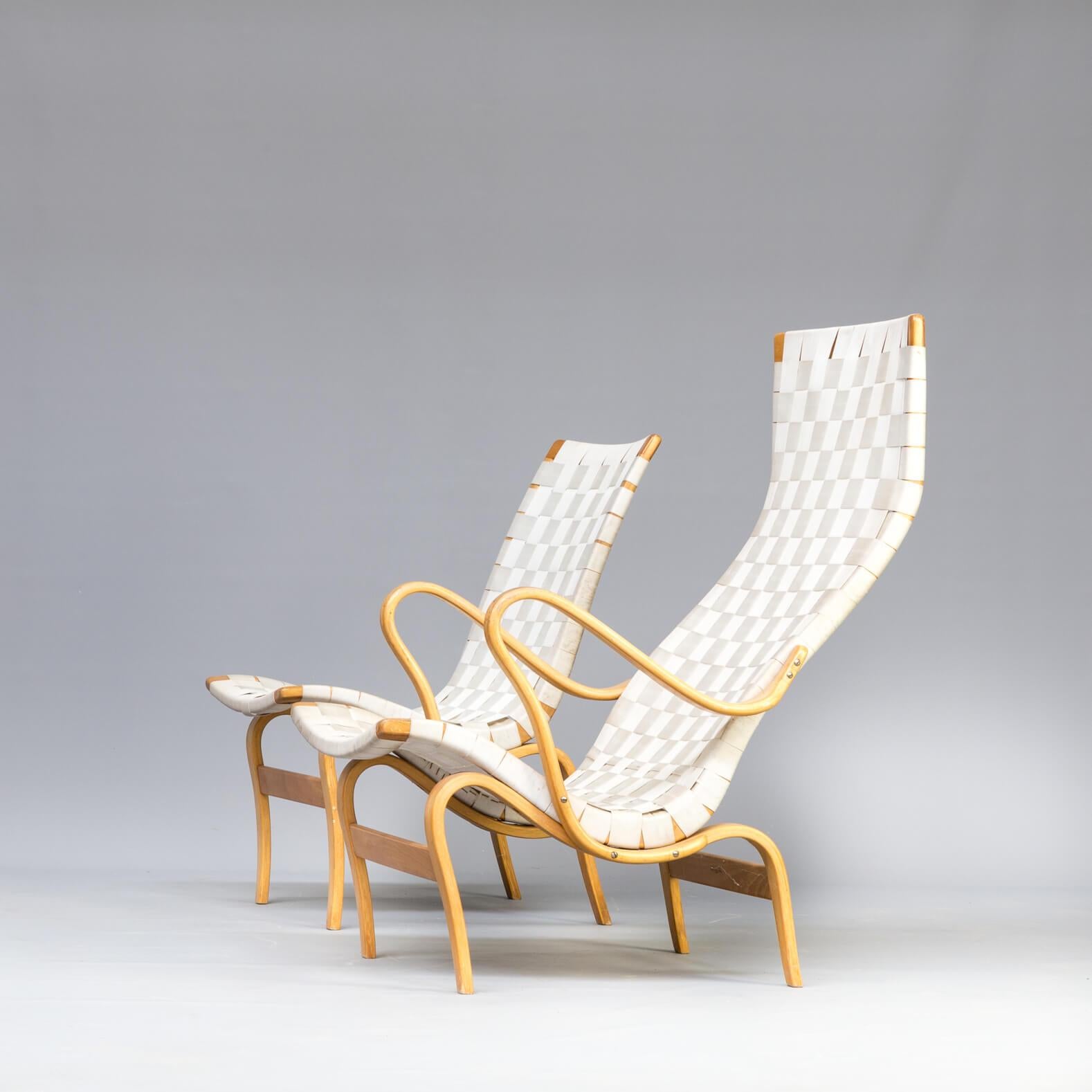 Mid-Century Modern 1970s Bruno Mathsson ‘Pernilla’ Chairs for Karl Mathsson Set of 2 For Sale