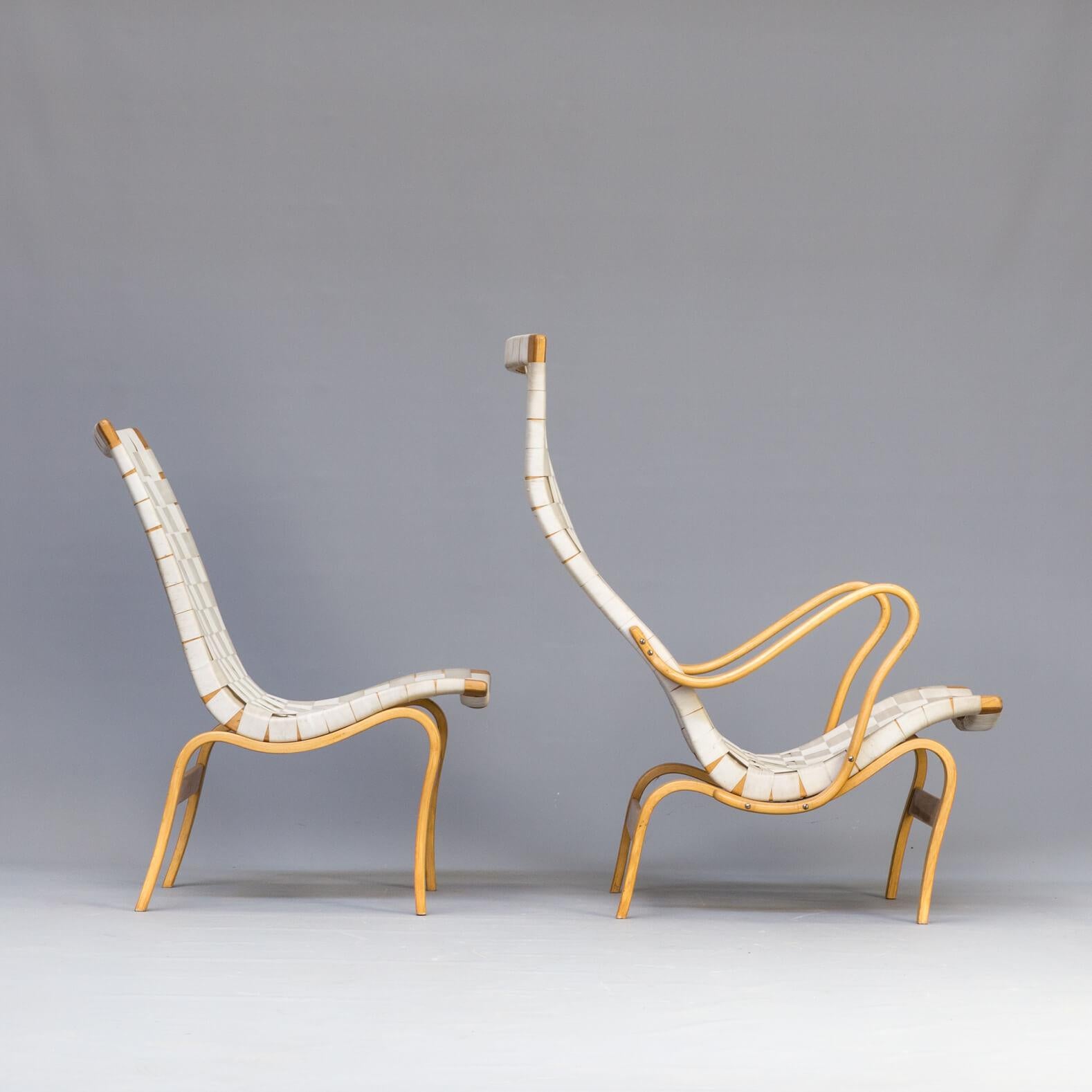 20th Century 1970s Bruno Mathsson ‘Pernilla’ Chairs for Karl Mathsson Set of 2 For Sale