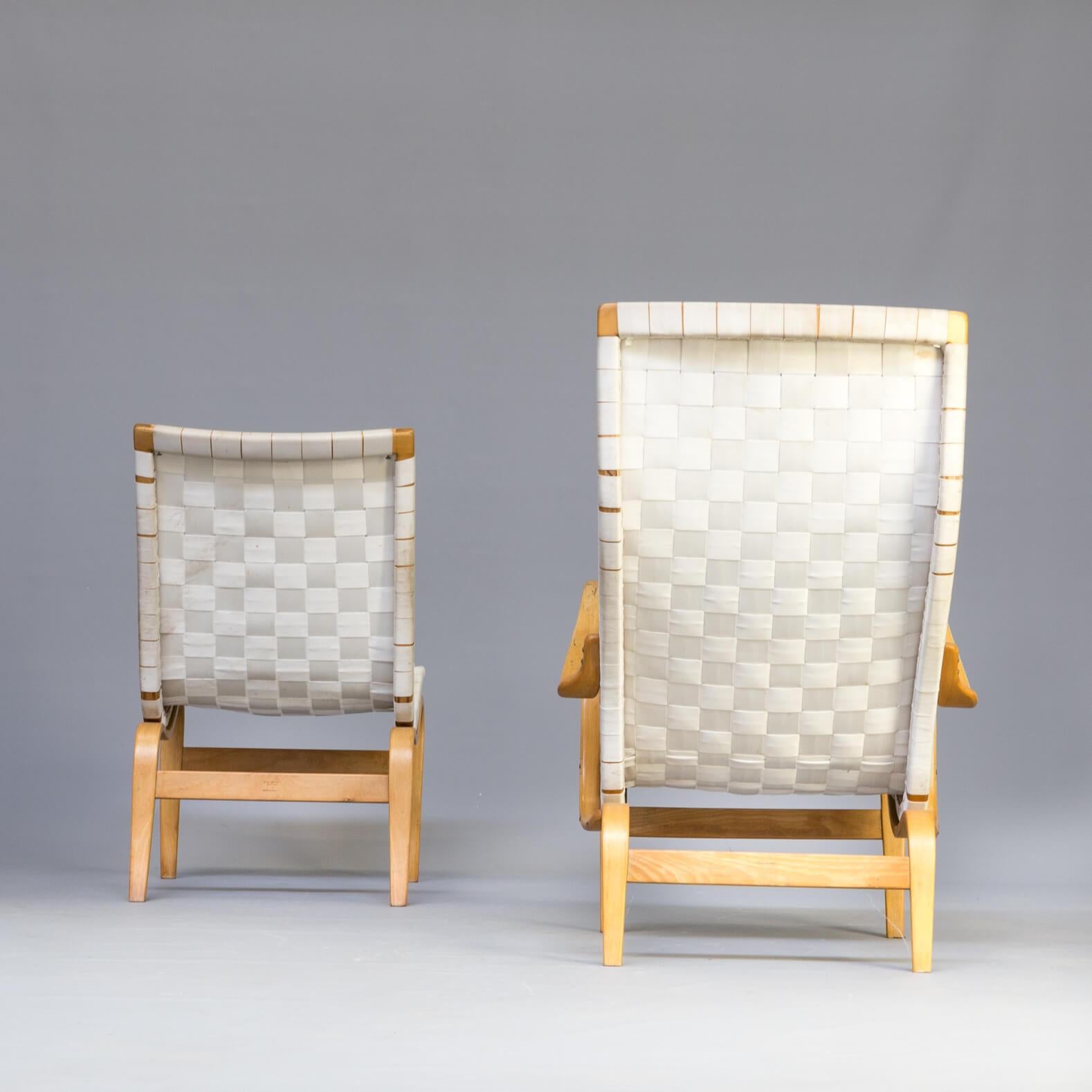 Beech 1970s Bruno Mathsson ‘Pernilla’ Chairs for Karl Mathsson Set of 2 For Sale