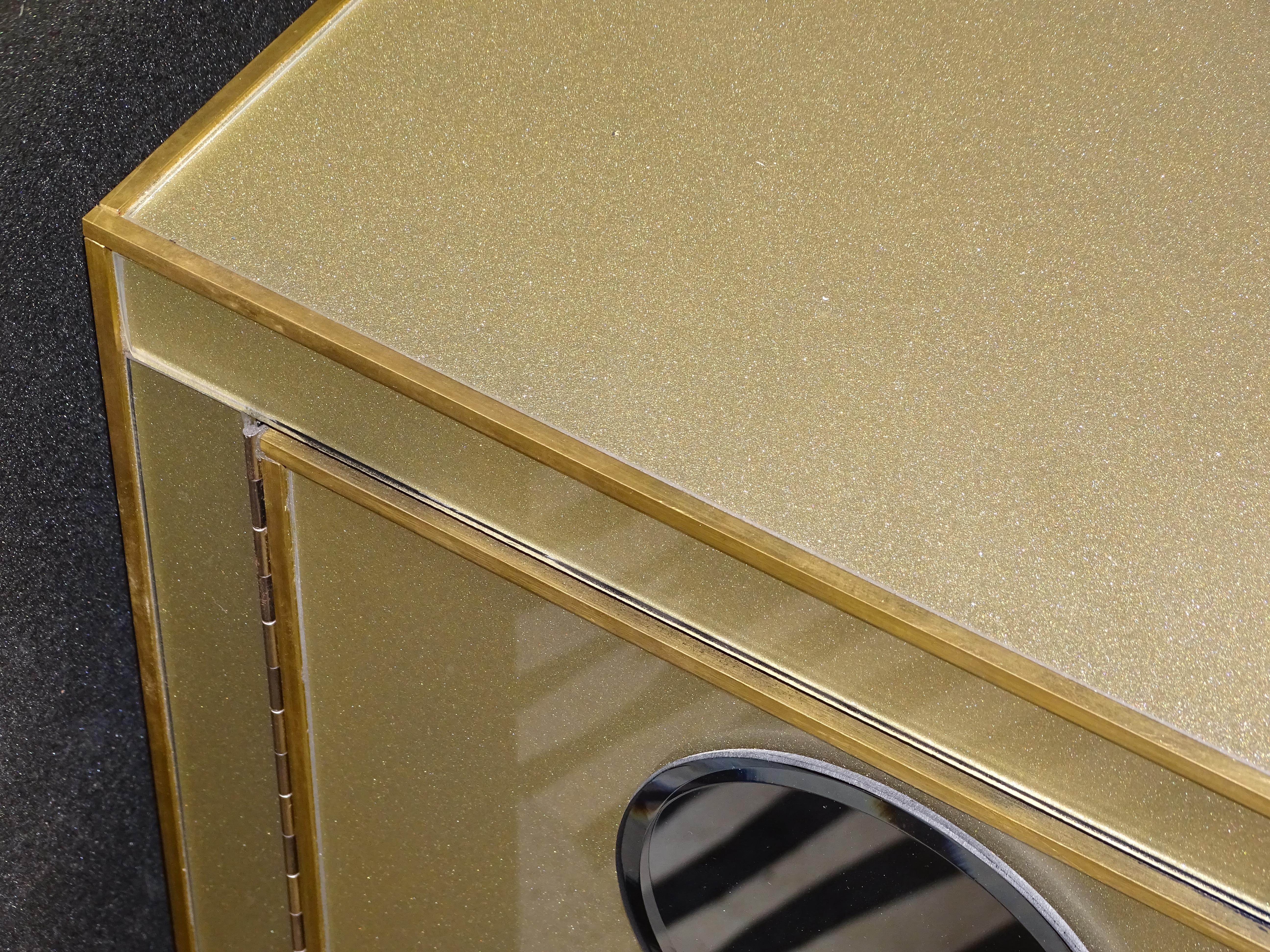 70s Cabinet Pierre Cardin Murano Gold Cristal Cabinet Sideboard 9