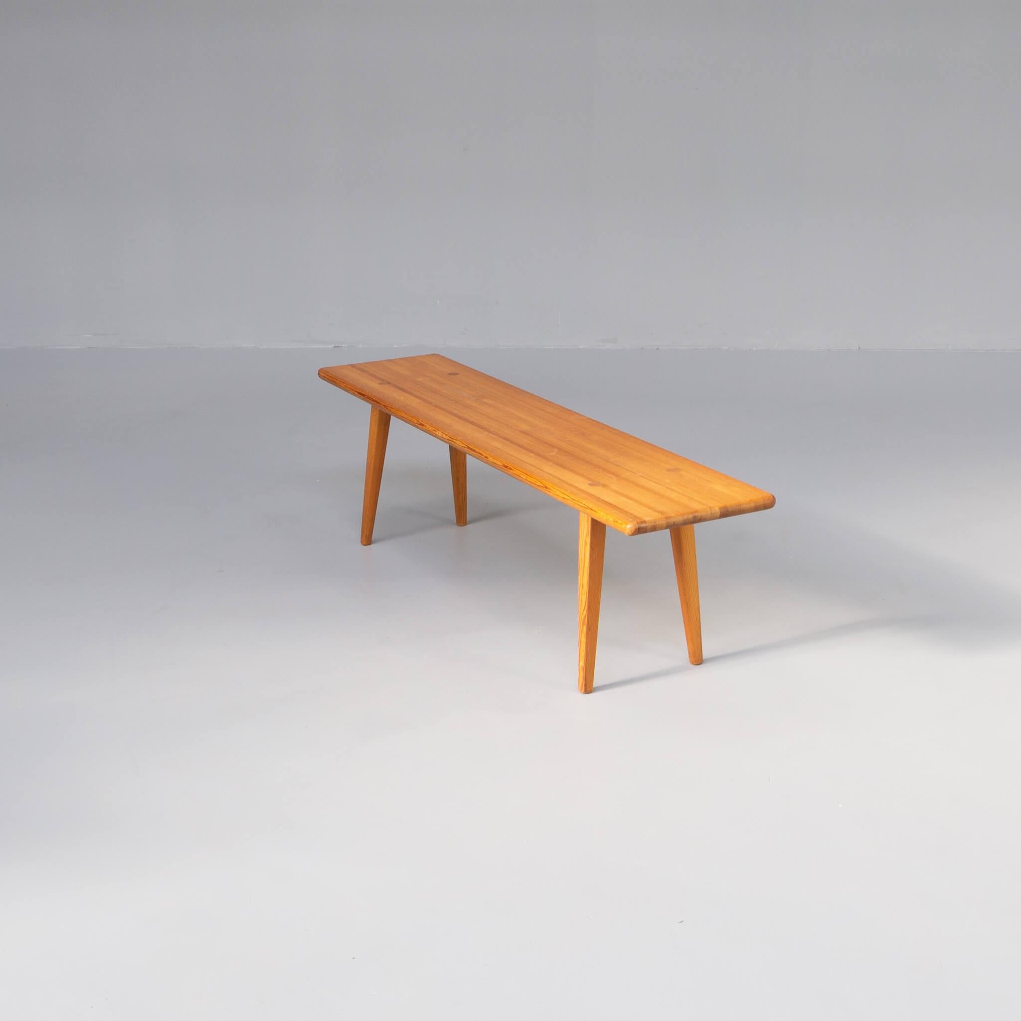 Mid-Century Modern 70s Carl Malmsten pine bench for Svensk Fur For Sale