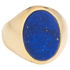 70er Jahre Cartier Ring Larter & Sons Lapislazuli Siegel Vintage 18k Gelbgold Gr. 6