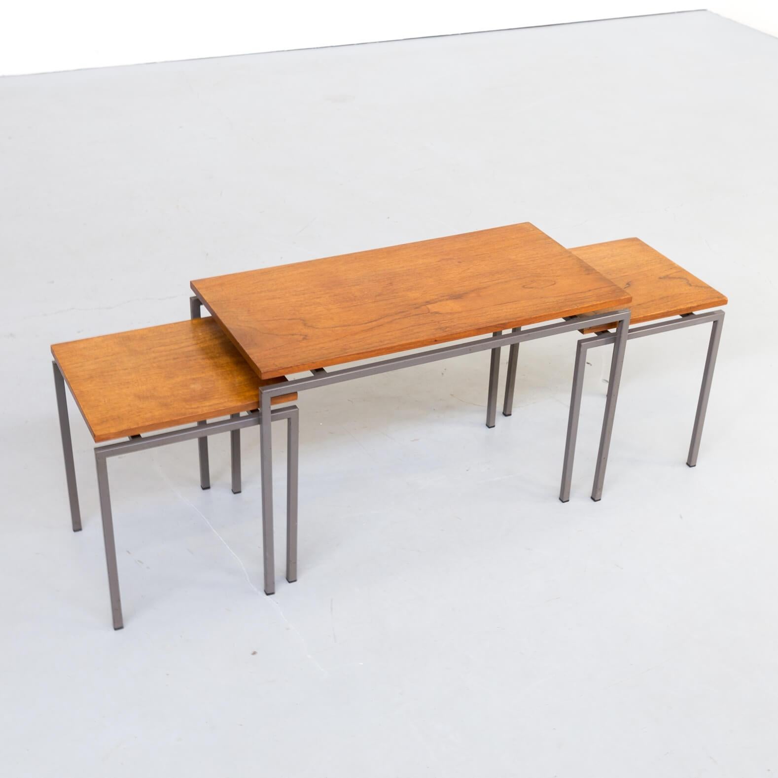 1970s Cees Braakman Nesting Tables for Pastoe Set of 3 In Good Condition For Sale In Amstelveen, Noord