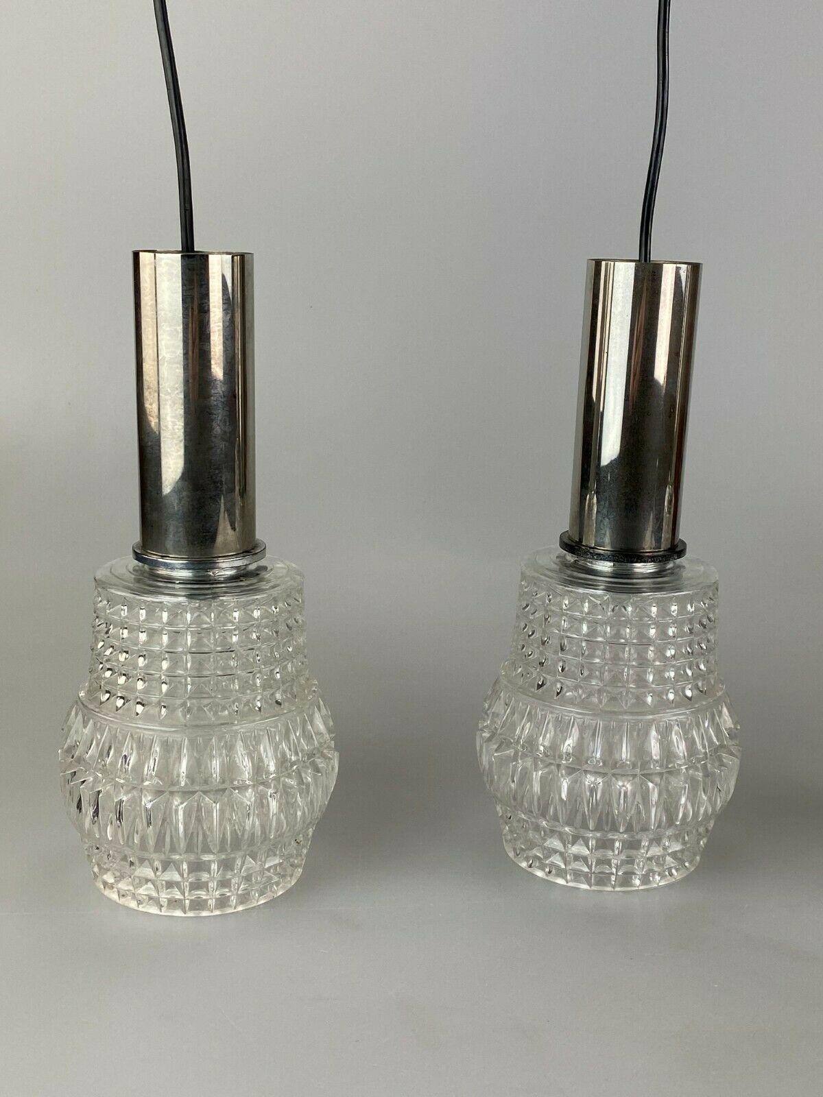German 70s Ceiling Light Hanging Lamp Cascade Lamp Glass Chrome Space Age Design For Sale