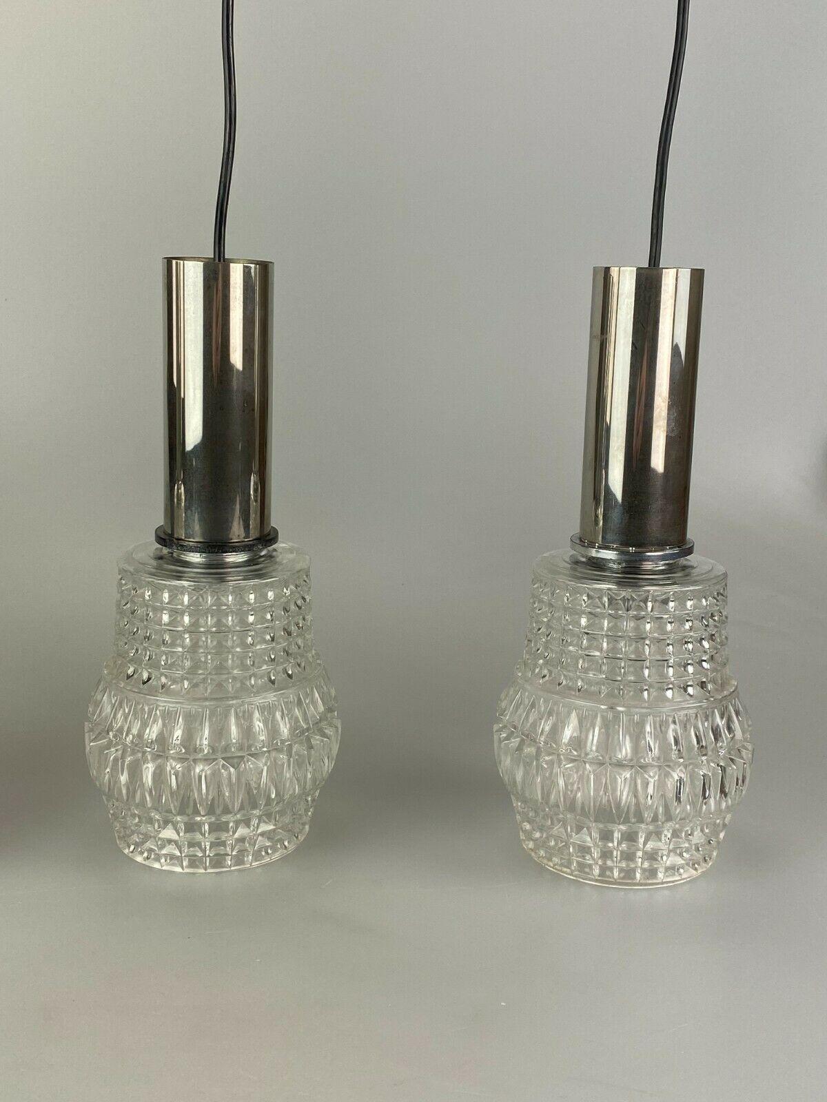 70s Ceiling Light Hanging Lamp Cascade Lamp Glass Chrome Space Age Design In Good Condition For Sale In Neuenkirchen, NI