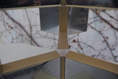 1970s Chandelier in Chromed Aluminum and Brass