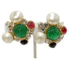 70's Chanel Runway Pearl Earrings