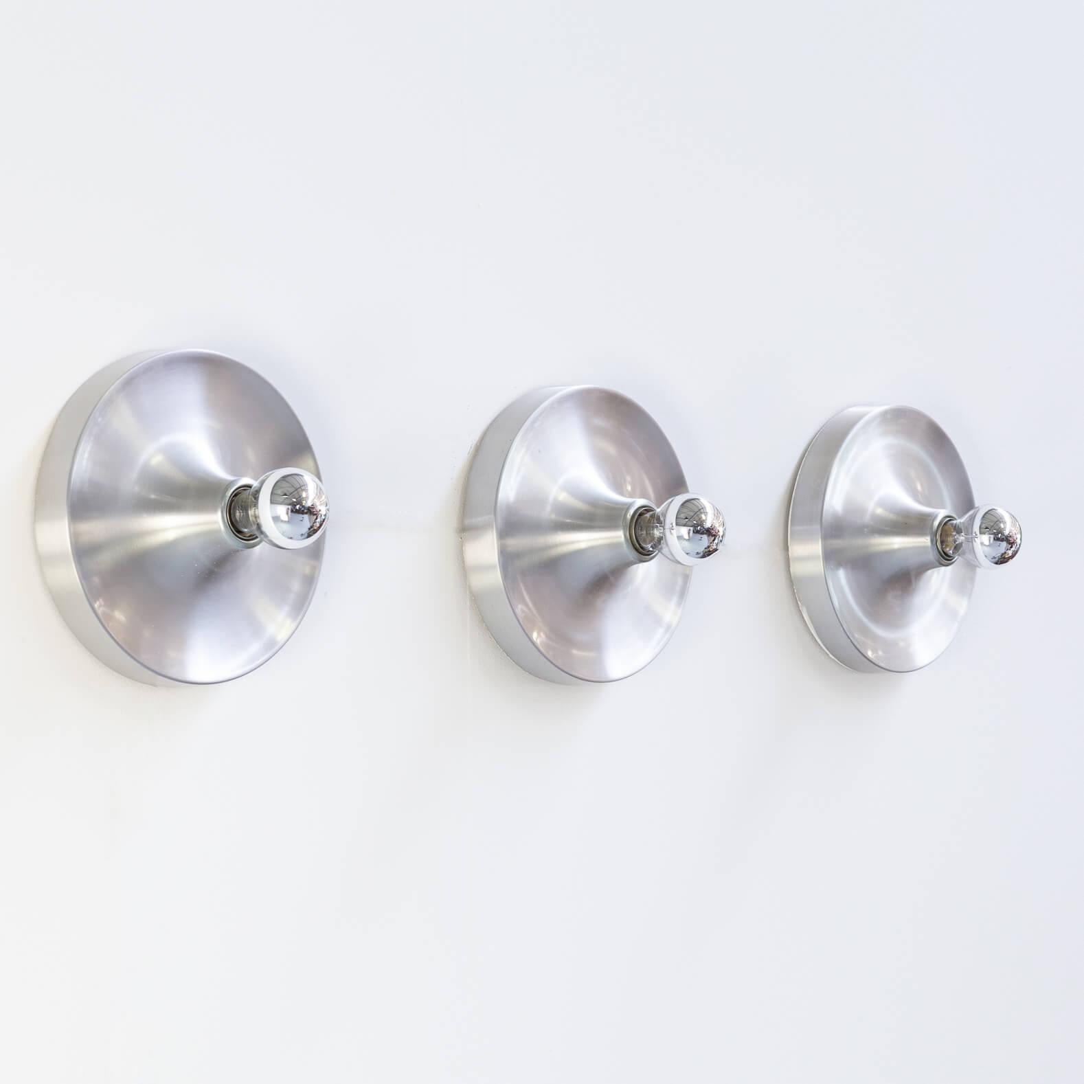 Mid-Century Modern 1970s Charlotte Perriand Ceiling Wall Lamp for Honsel Set of 3 For Sale