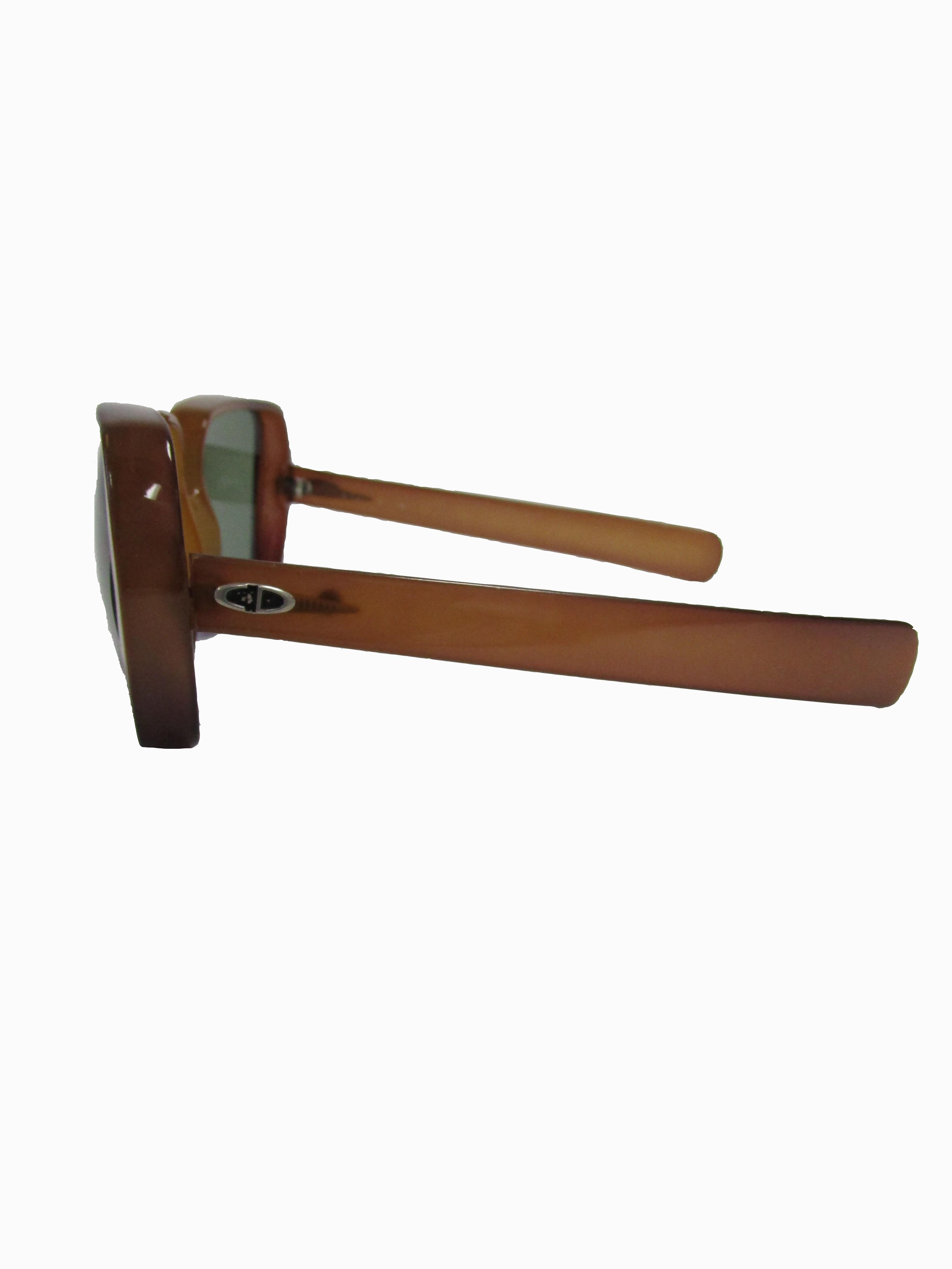 70s Christian Dior Translucent Brown Optyl Sunglasses  In Excellent Condition In Houston, TX