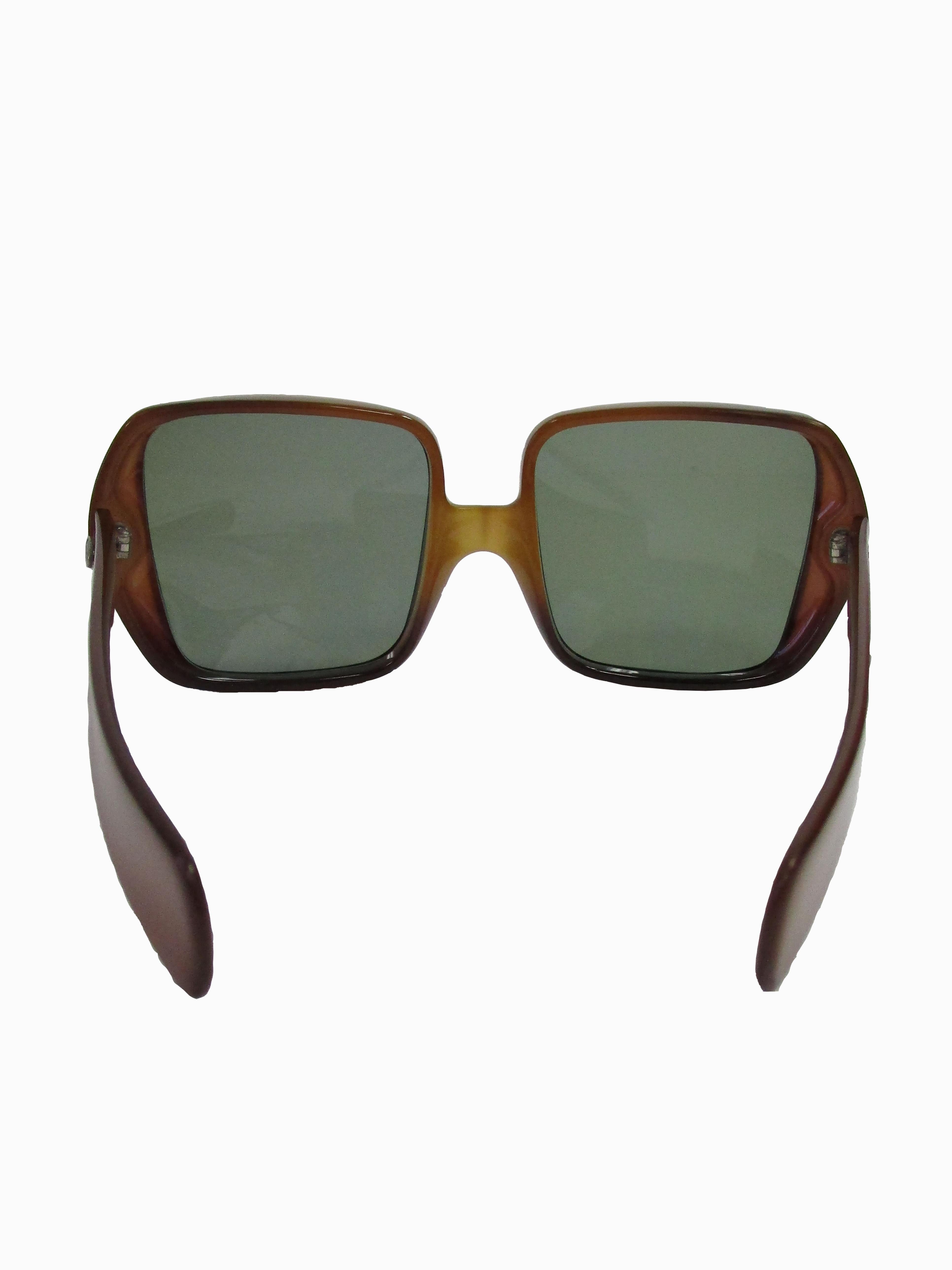 Women's 70s Christian Dior Translucent Brown Optyl Sunglasses 