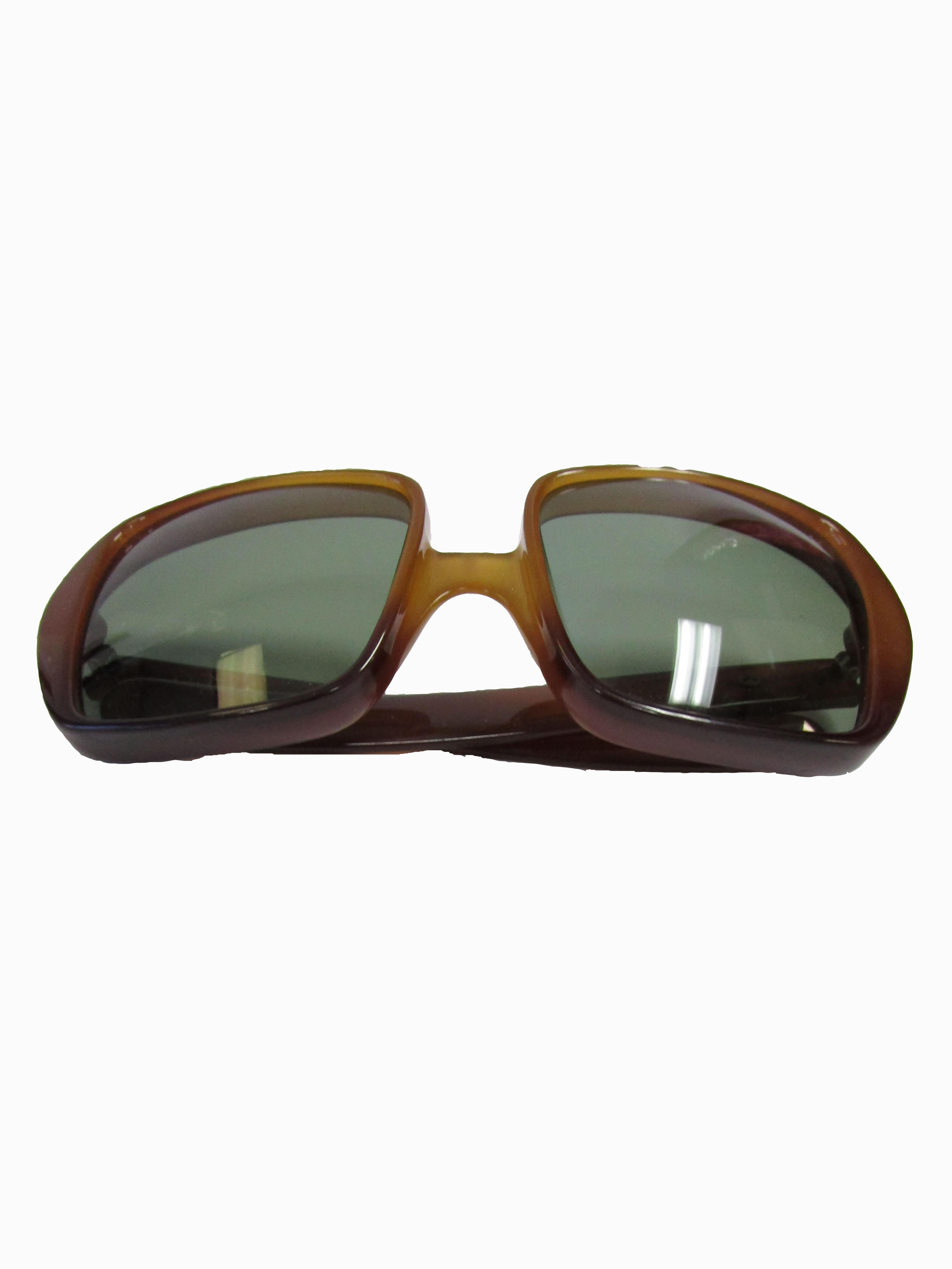 70s Christian Dior Translucent Brown Optyl Sunglasses  1