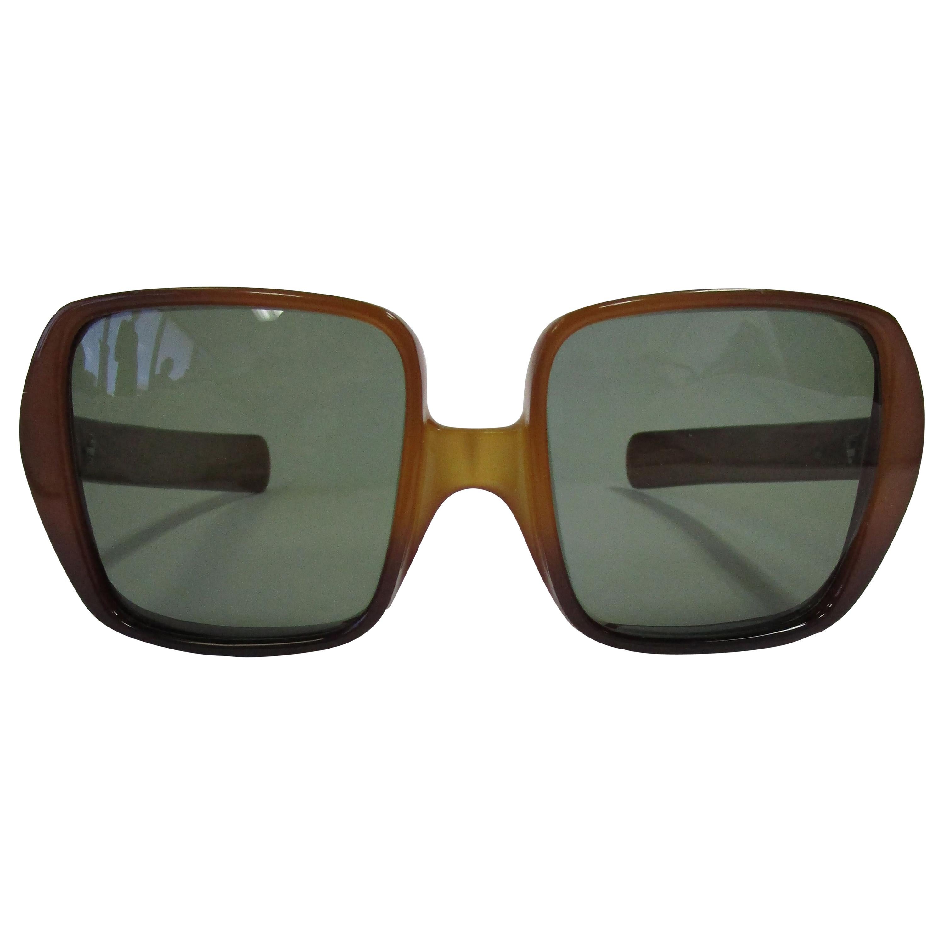 70s Christian Dior Translucent Brown Optyl Sunglasses 