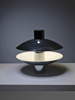 70s Chrome Round Table Lamp by DDD Design