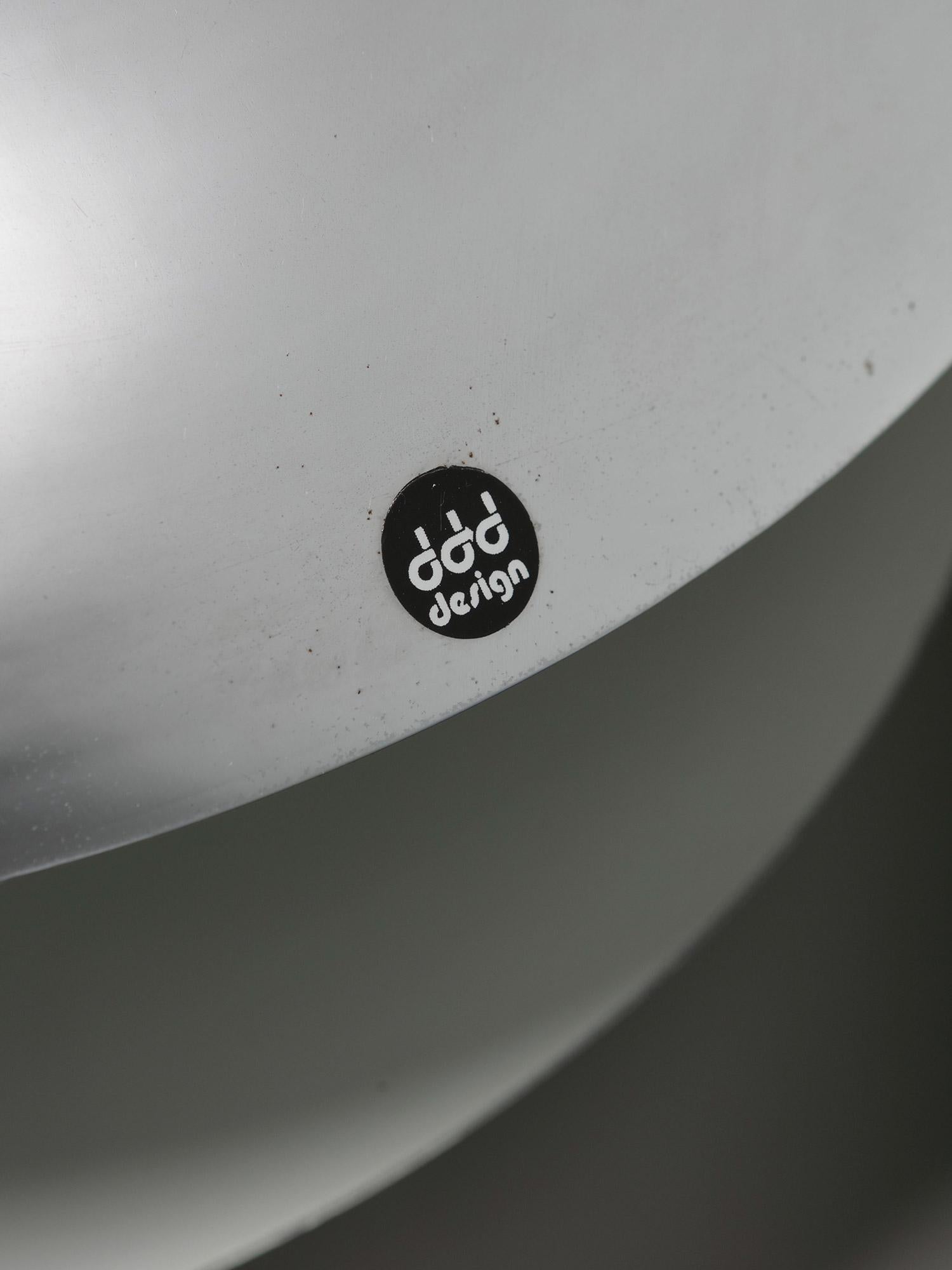 70s Chrome Round Table Lamp by DDD Design For Sale 1