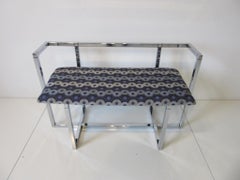 1970s Chrome / Upholstered Bench Settee