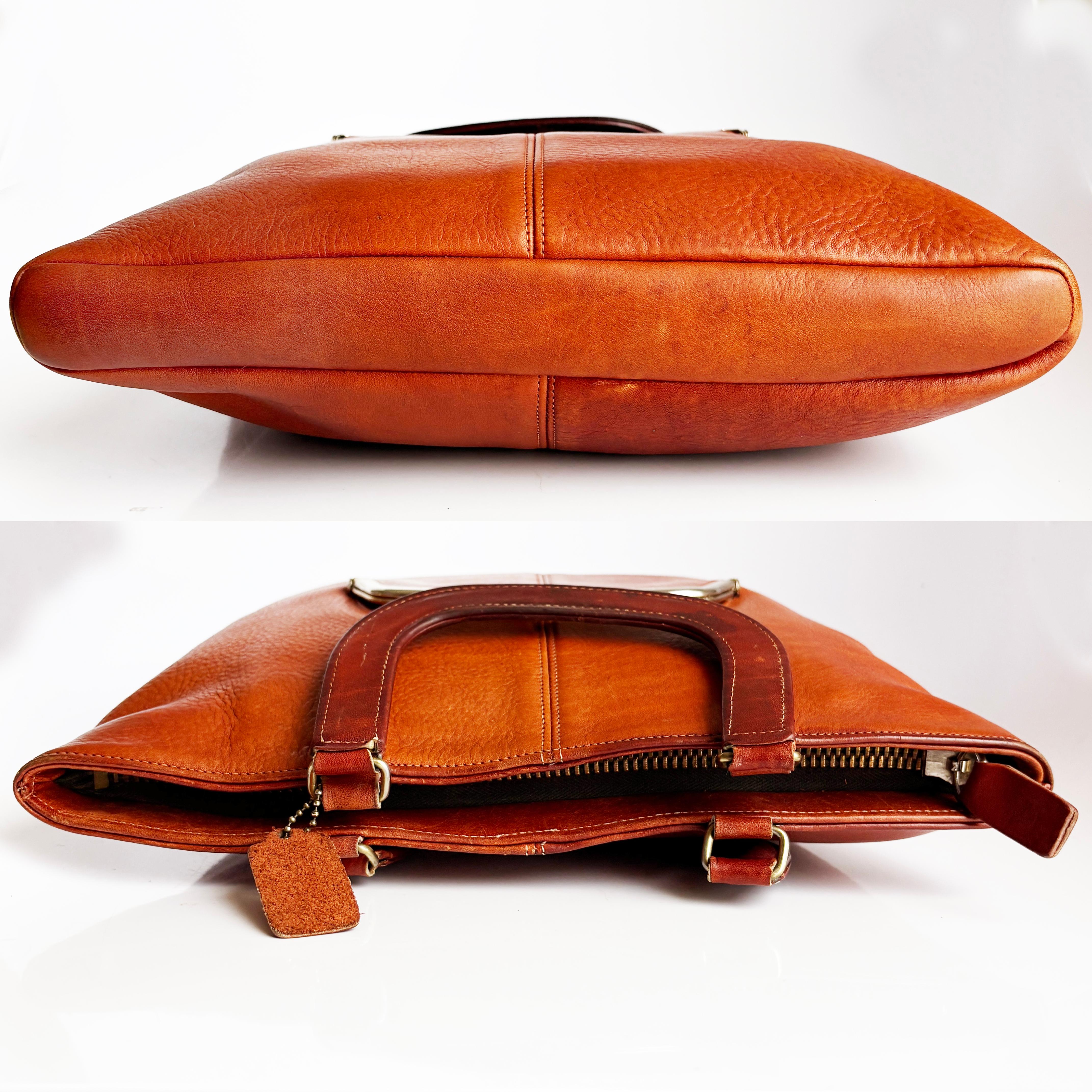Sac Coach Skinny Fourre-tout Kiss Lock rare cuir rouille Bonnie Cashin Era Vintage des années 70 5