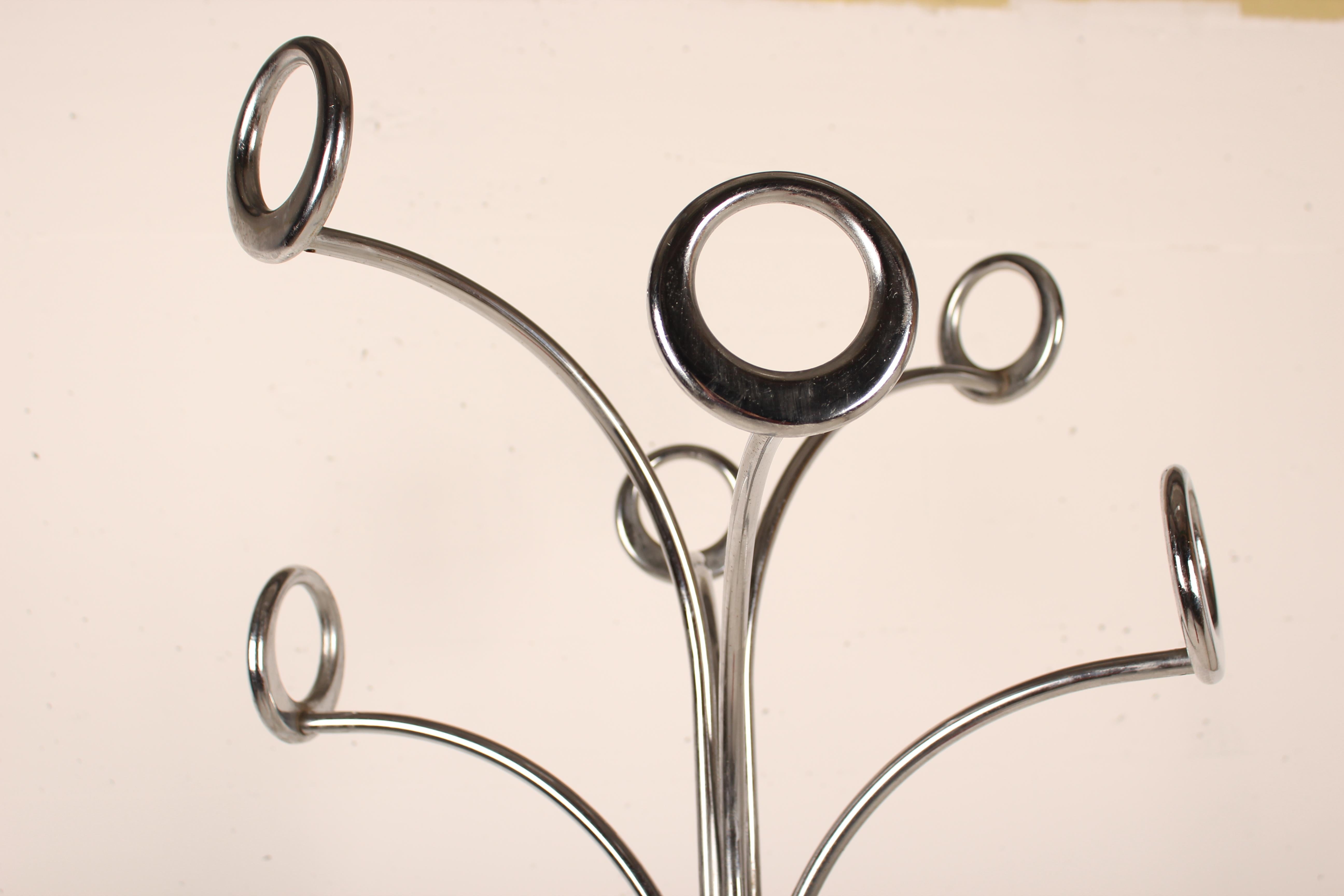 1970s Coat Stand Chrome and White by Fase, Spain, 1970 3
