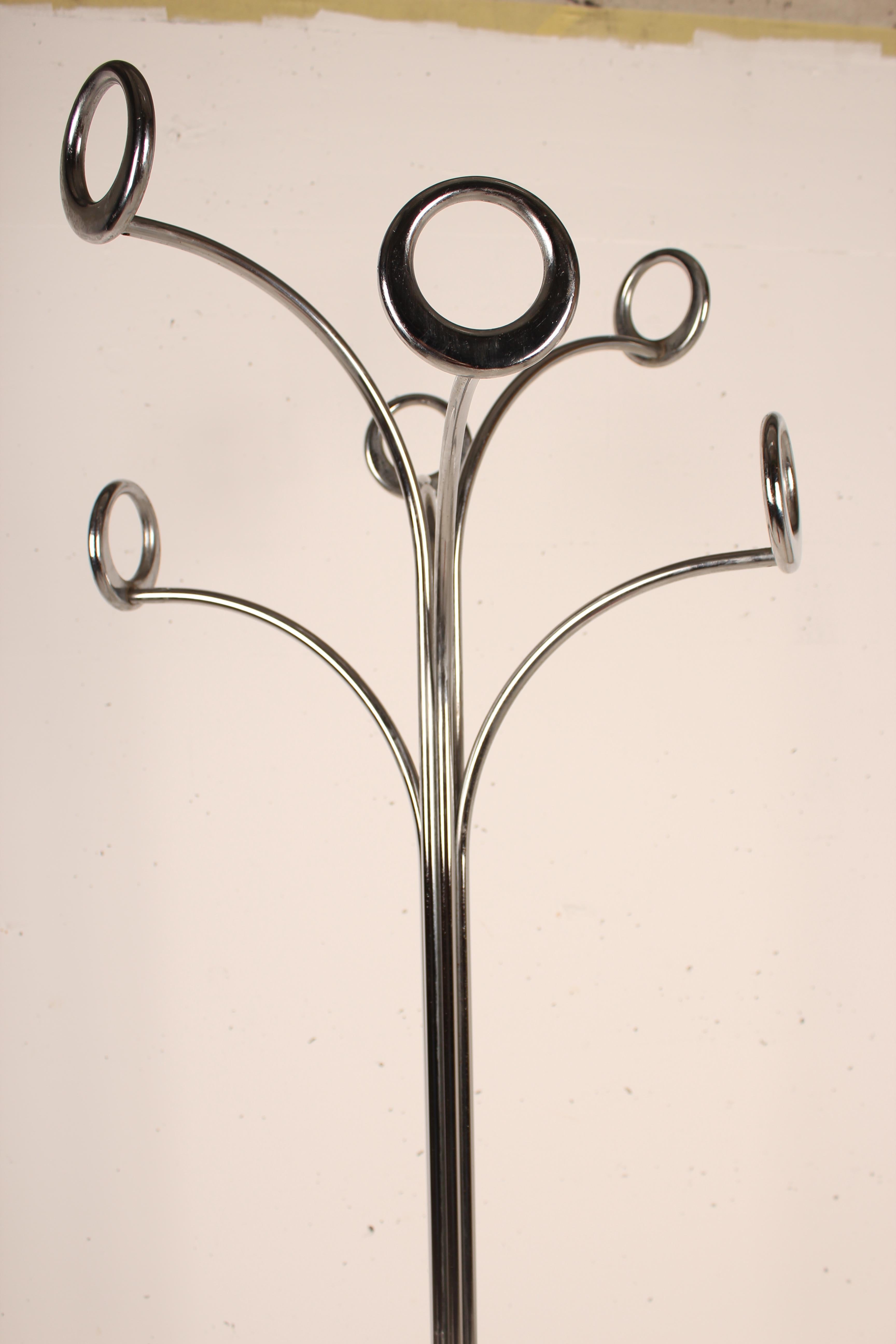 1970s Coat Stand Chrome and White by Fase, Spain, 1970 4