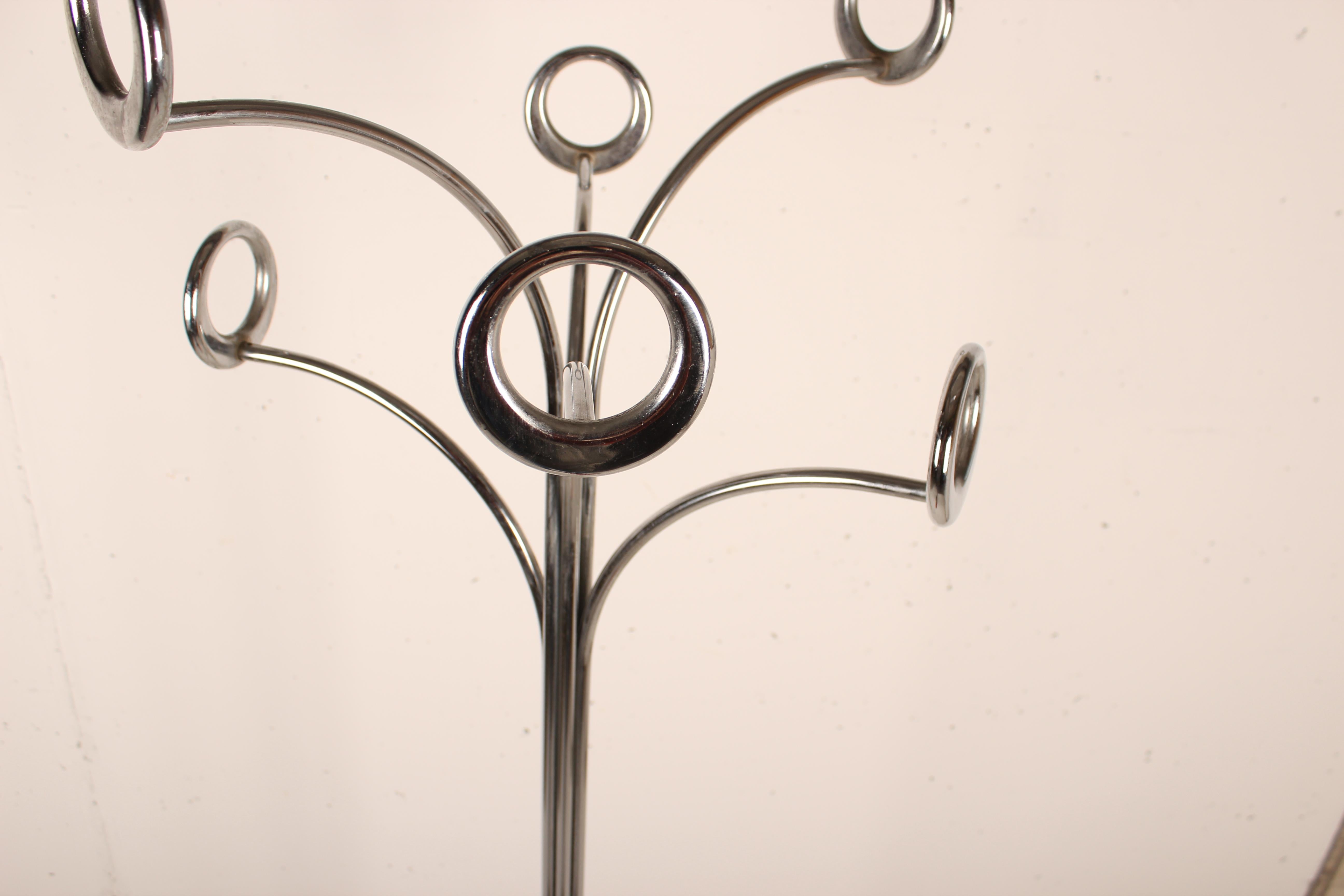 1970s Coat Stand Chrome and White by Fase, Spain, 1970 6