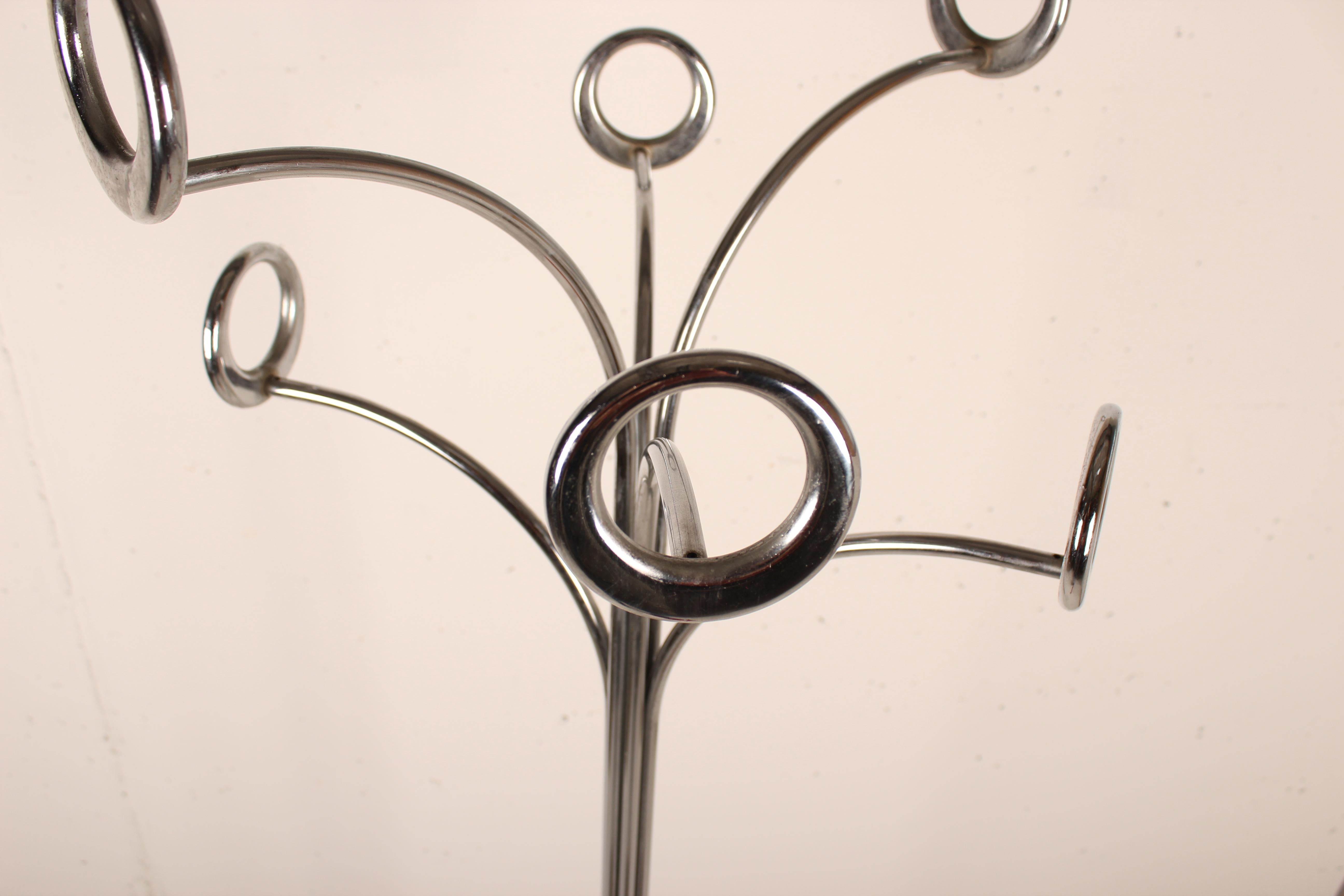 1970s Coat Stand Chrome and White by Fase, Spain, 1970 7