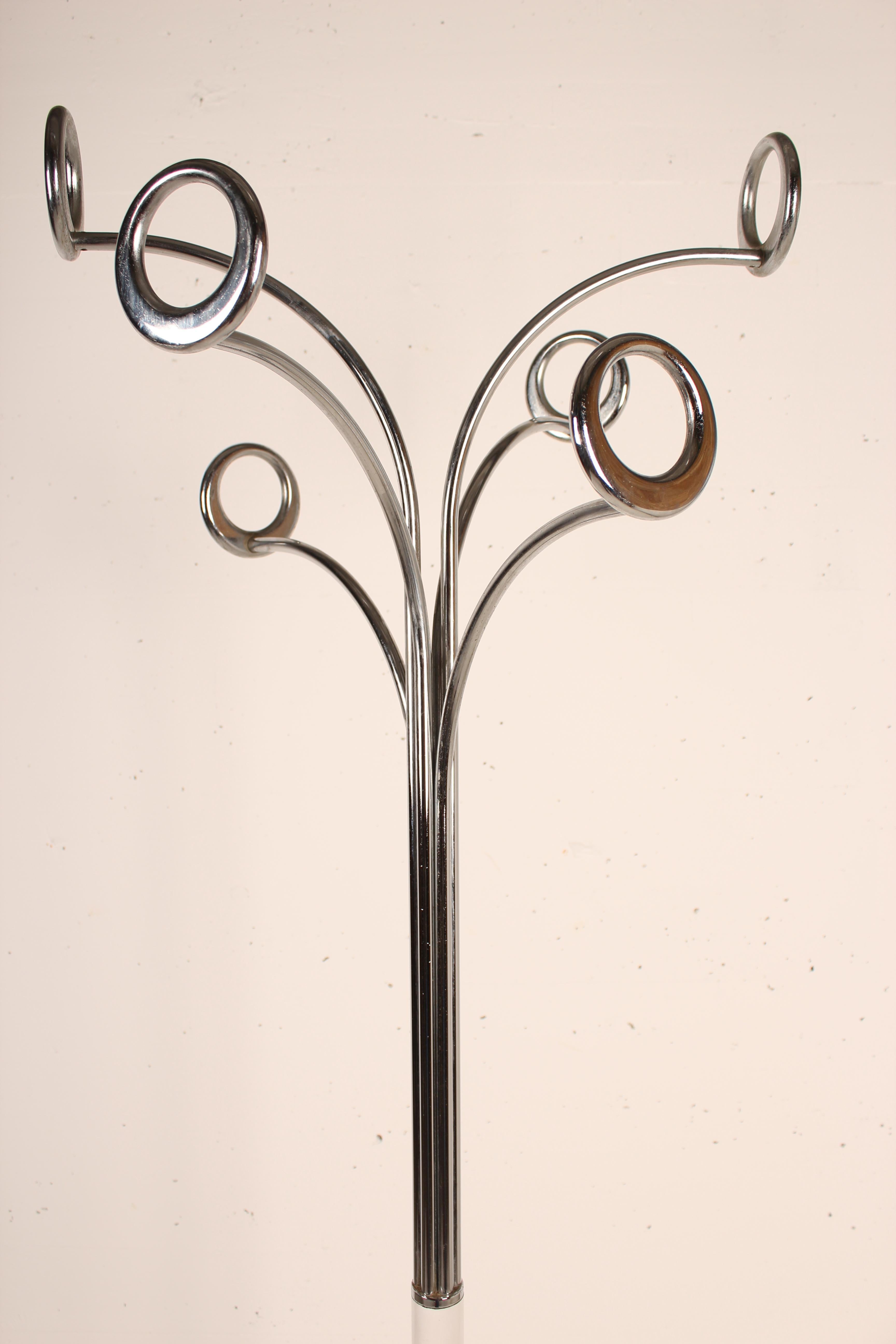 1970s Coat Stand Chrome and White by Fase, Spain, 1970 9