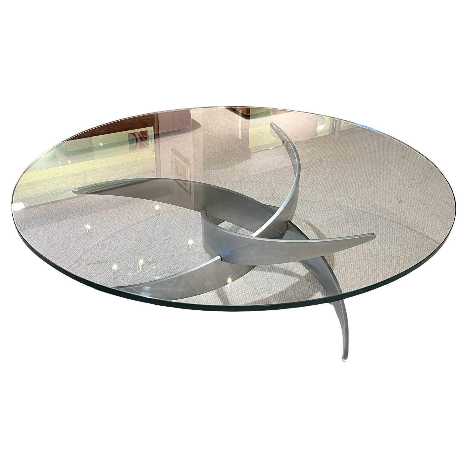 70s Coffee Table
Stainless steel and glass coffee table
France 1970
Dim: 110 cm
Height: 35 cm