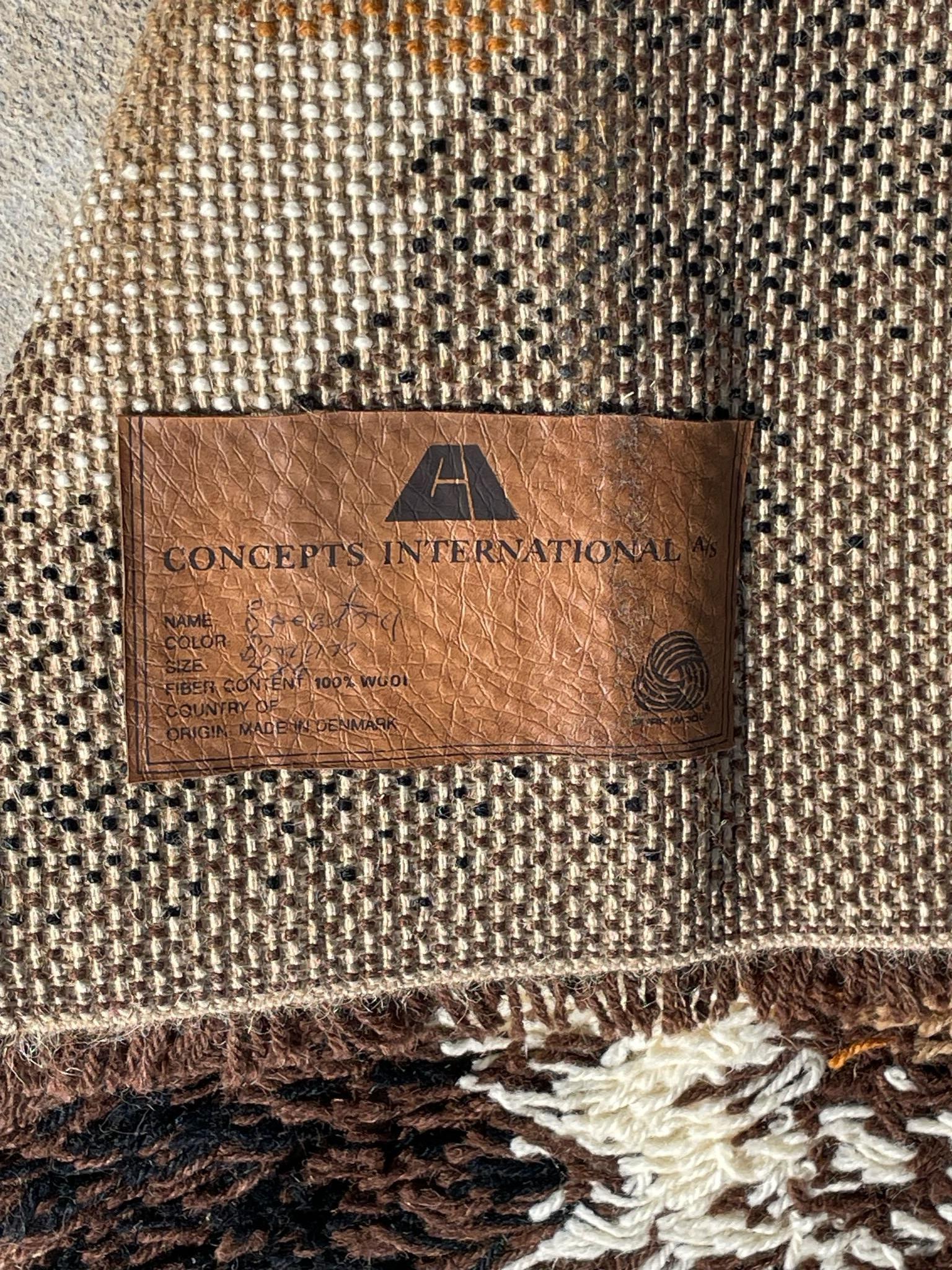 Tappeto CONCEPTS INTERNATIONAL anni '70 Astratto INUTILE Moderno Danese Rya Metà Secolo in vendita 1