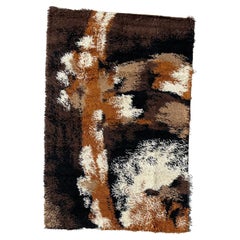 70's CONCEPTS INTERNATIONAL Abstract UNUSED Modern Danish Rya Rug Mid Century