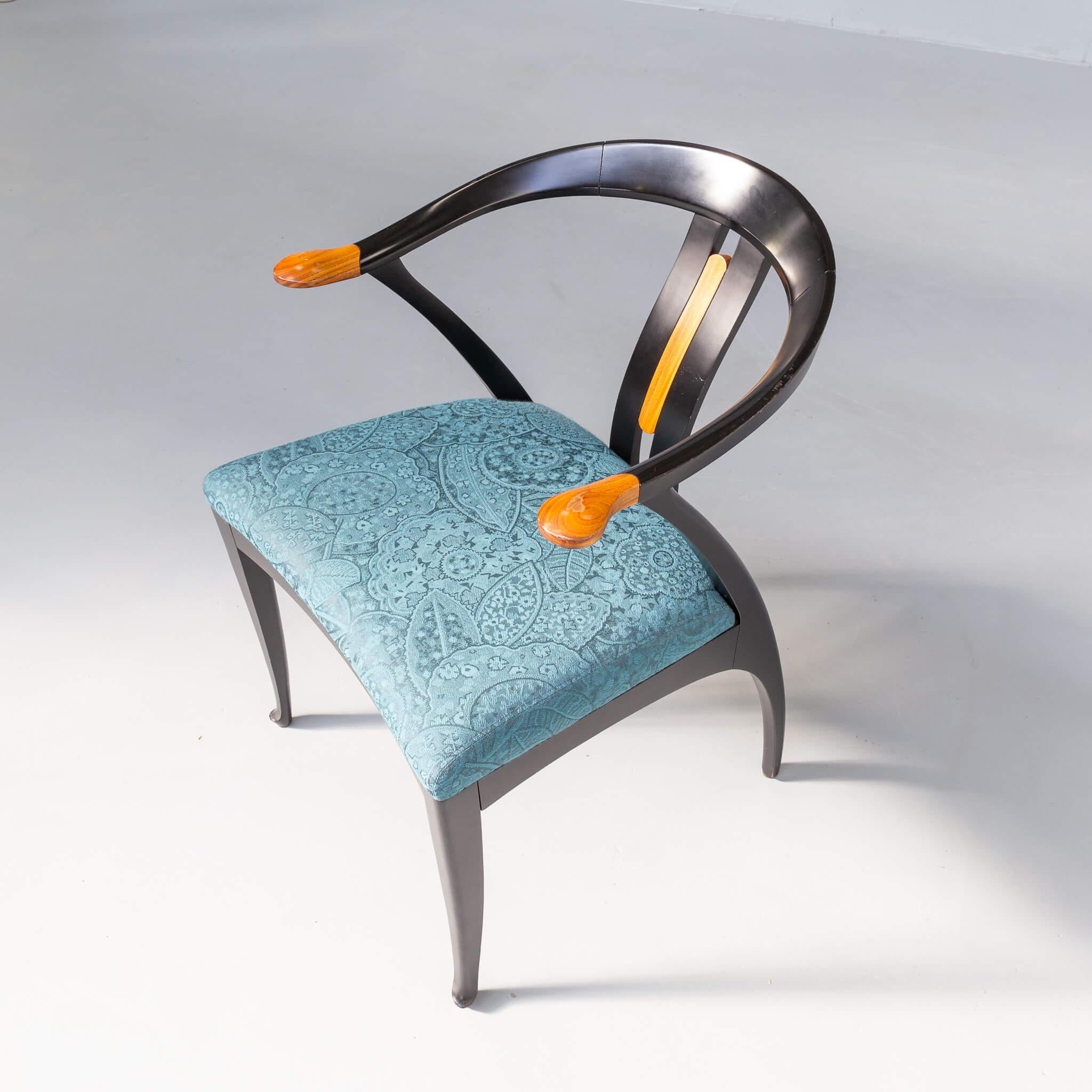70s cow horn dining chairs for Giorgetti set/4 2